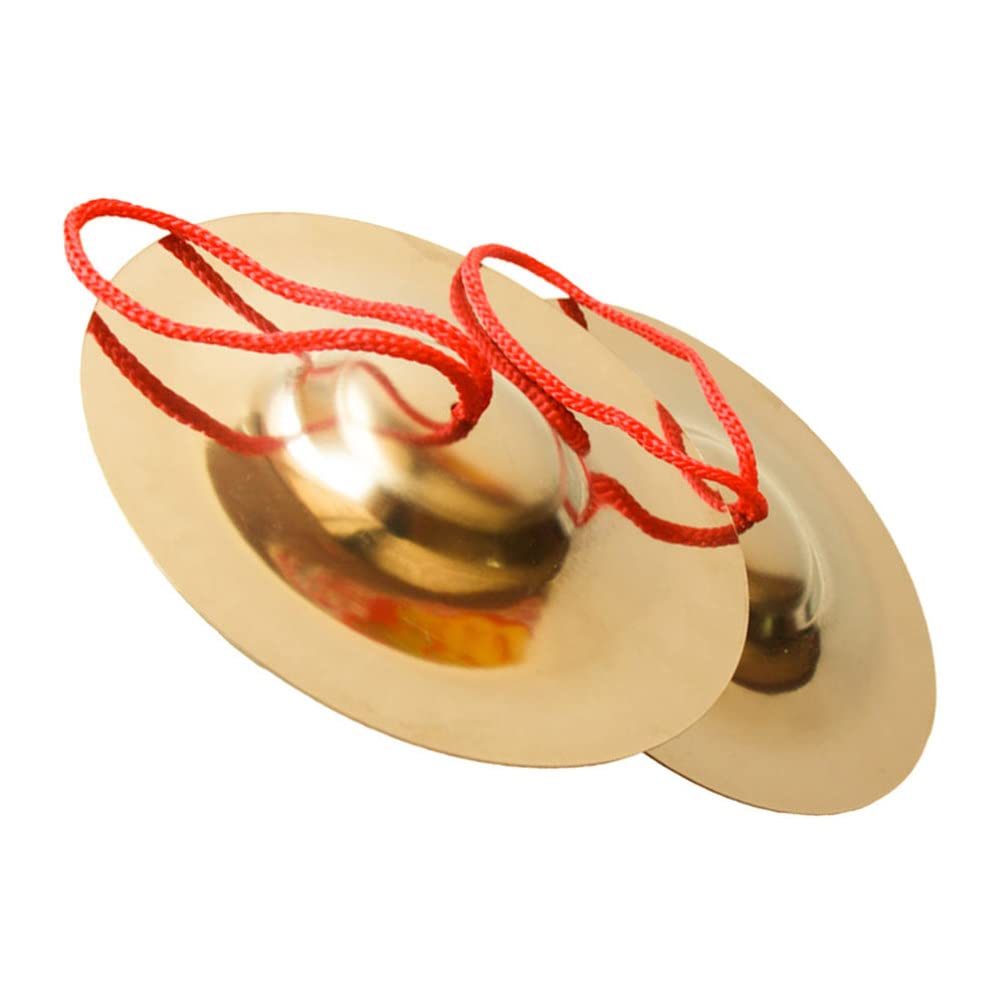Excluzo 1 Pair Small Finger Cymbals Rhythm Maker Finger Cymbals Yoga Spiritual Buddhist Chimes Percussion Musical Instrument Dan
