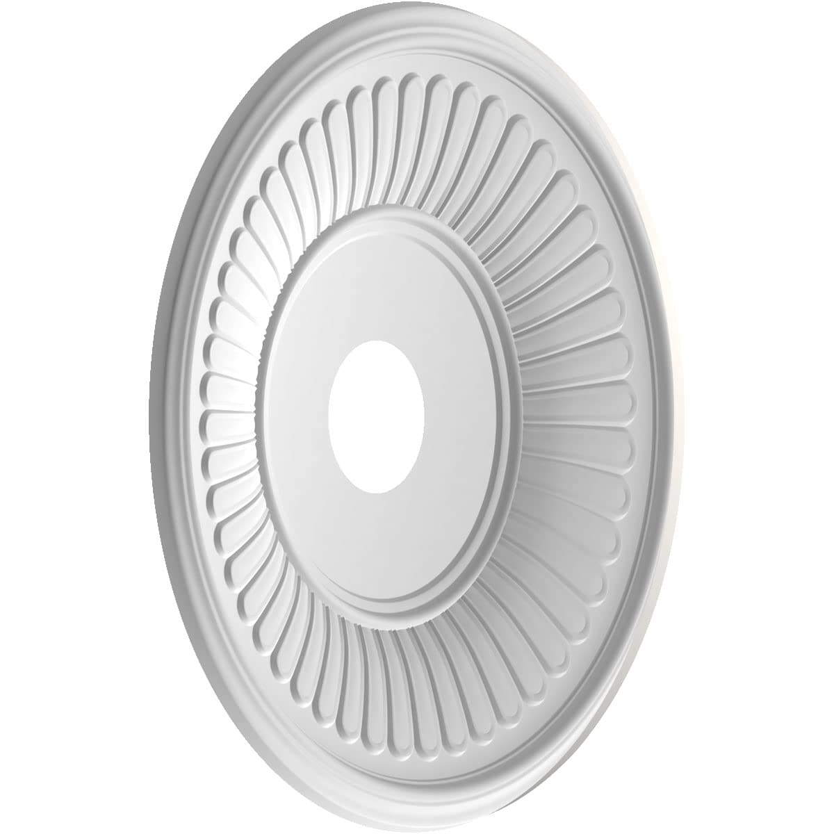 Ekena Millwork Cmp19Begbw Berkshire Thermoformed Pvc Ceiling Medallion (Fits Canopies Up To 8 3/8), 19Od X 3 1/2Id X 1P, Ultraco