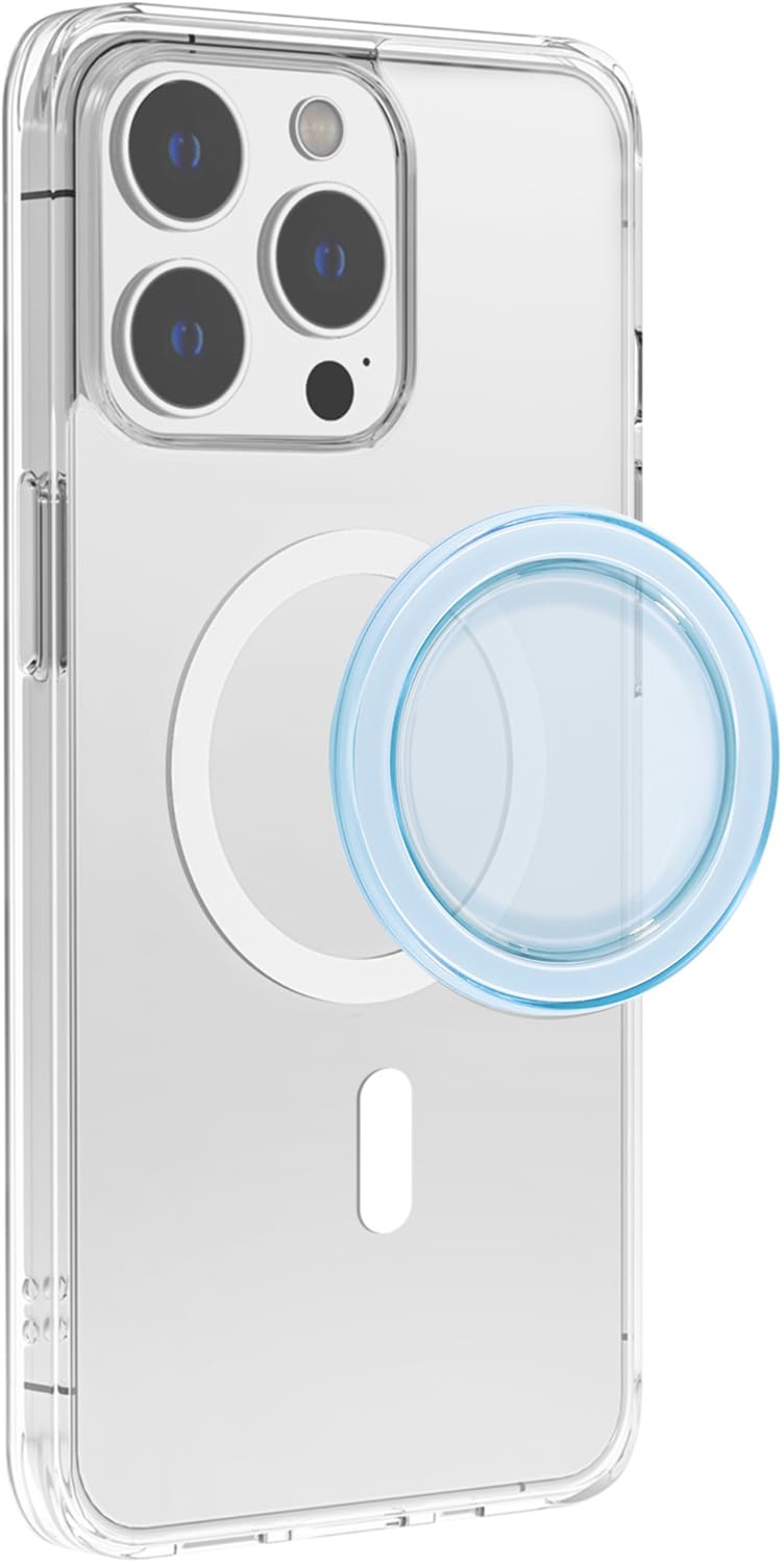 Metisinno Magnetic Base Compatible With Popsocket Phone Grips And Iphone Magsafe Cases, Blue Translucent
