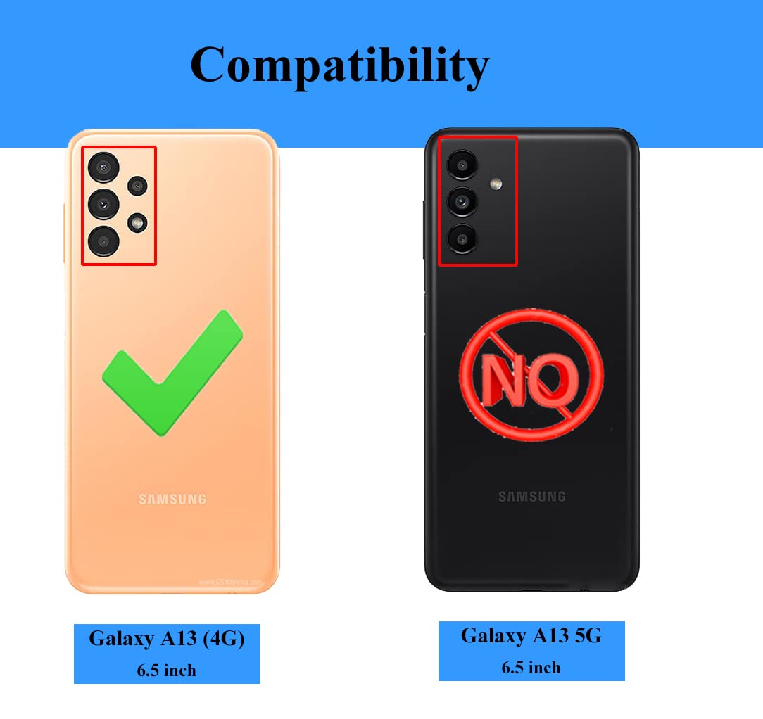 For Galaxy A13 4G Case, Samsung A13 4G Case With Hd Screen Protector, Military-Grade Ring Holder Stand Car Mount 15Ft Drop Teste