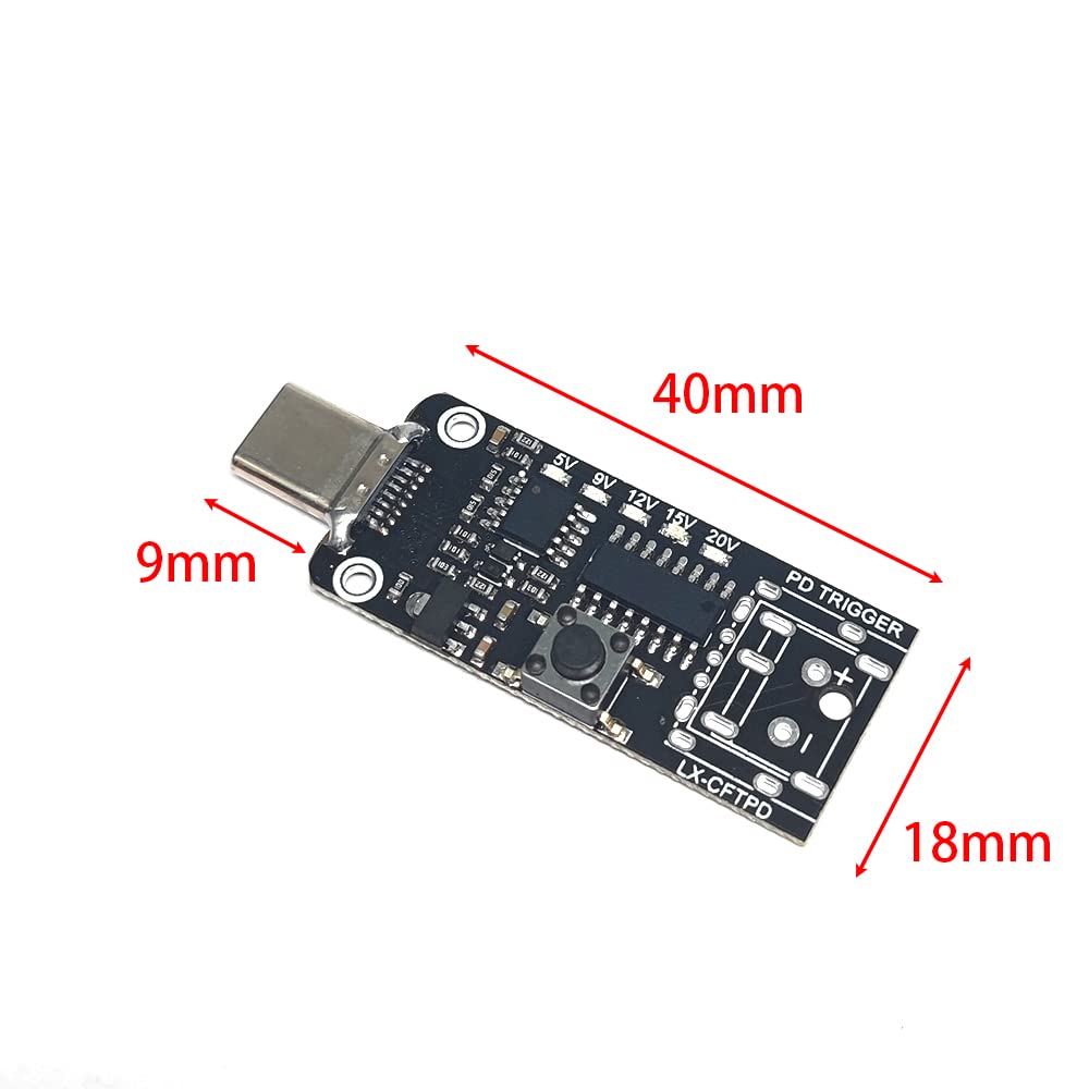 1Pcs Usb C Pd Qc Dc5V 9V 12V 15V 20V Adjustable Voltage Power Trigger Module 5A Type C Male Input