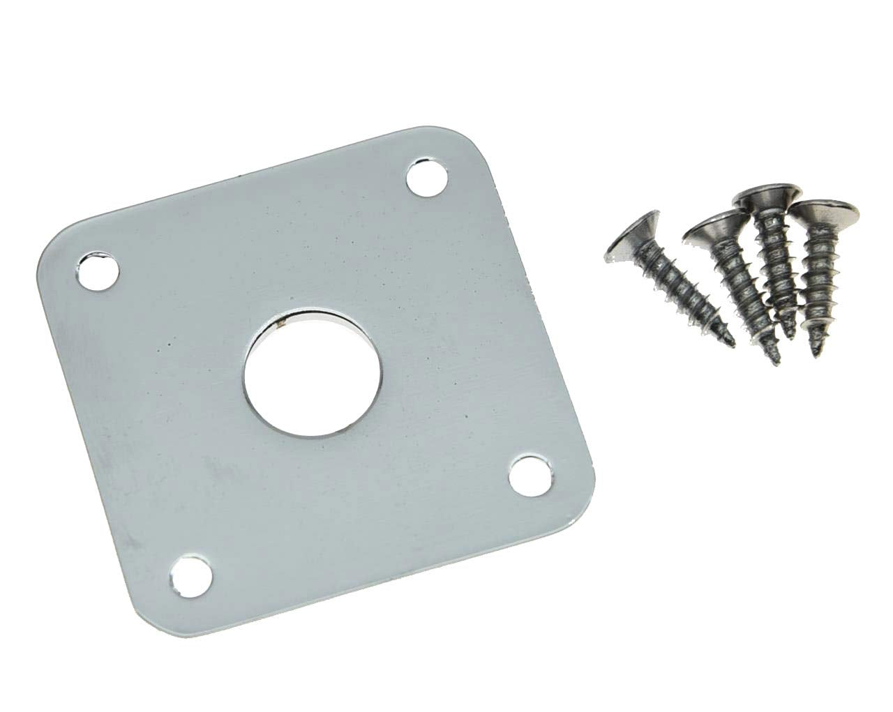 Dopro Chrome Flat Bottom Metal Jack Plate Flat Base Square Jackplate For Usa Lp Les Paul