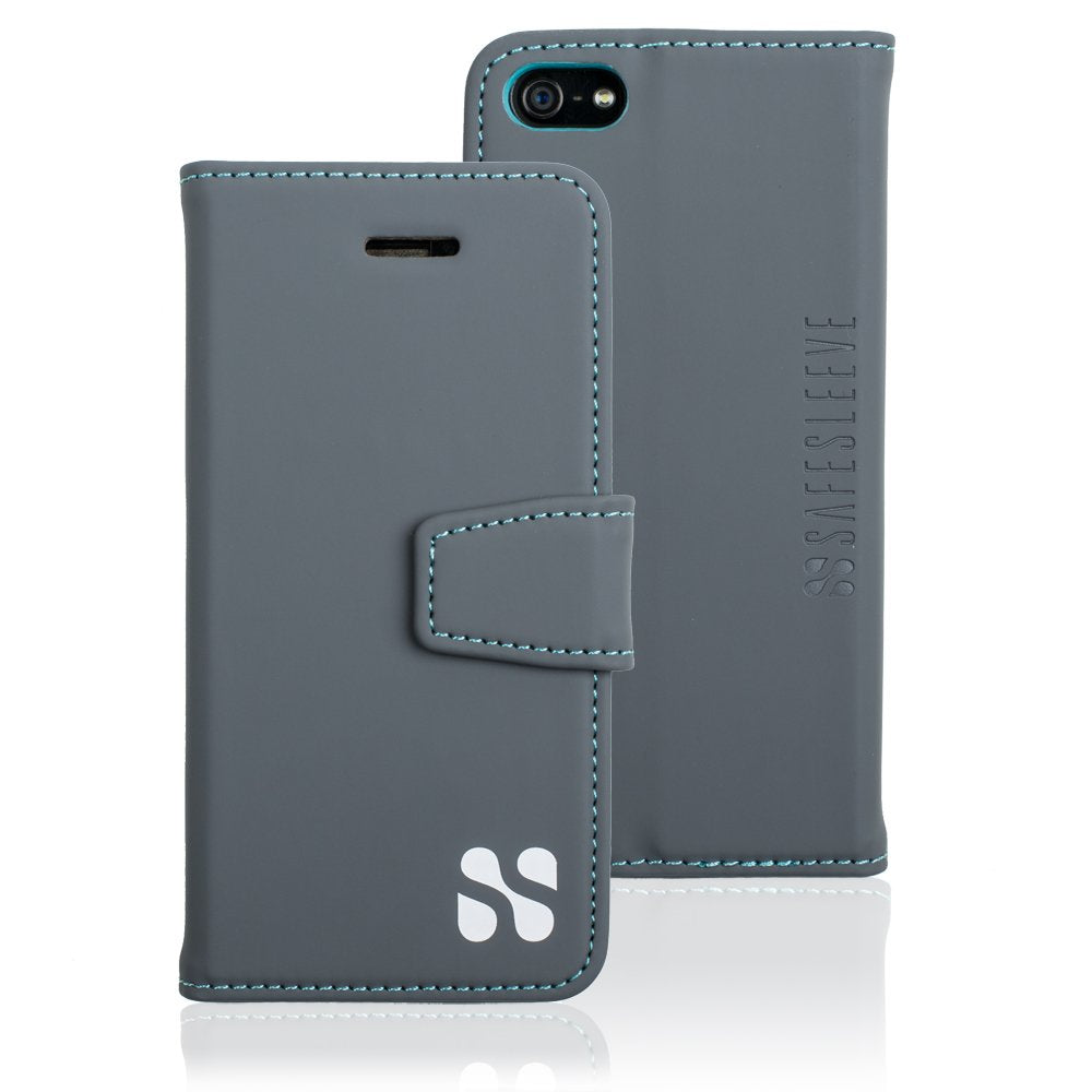 Safesleeve Emf Protection Anti Radiation Iphone Case: Iphone Se And Iphone 5/5S Rfid Emf Blocking Wallet Cell Phone Case (Grey)