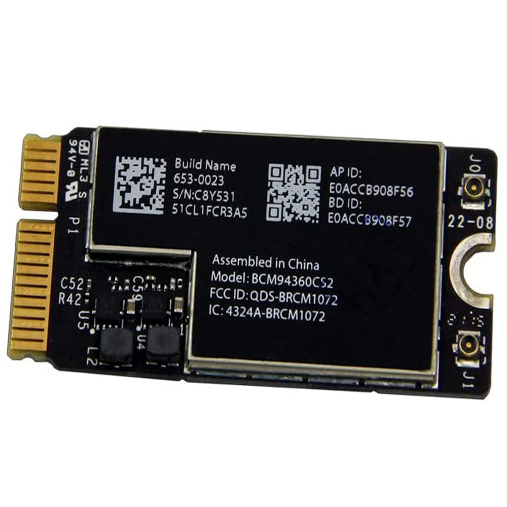 Willhom Bcm94360Cs2 Wifi Bluetooth Airport Wireless Card Replacement For Macbook Air 11' A1465 (2013, 2014, 2015) 13' A1466 (2013, 2014, 2015, 2017) (661 7465, 661 7481, 653 0023)