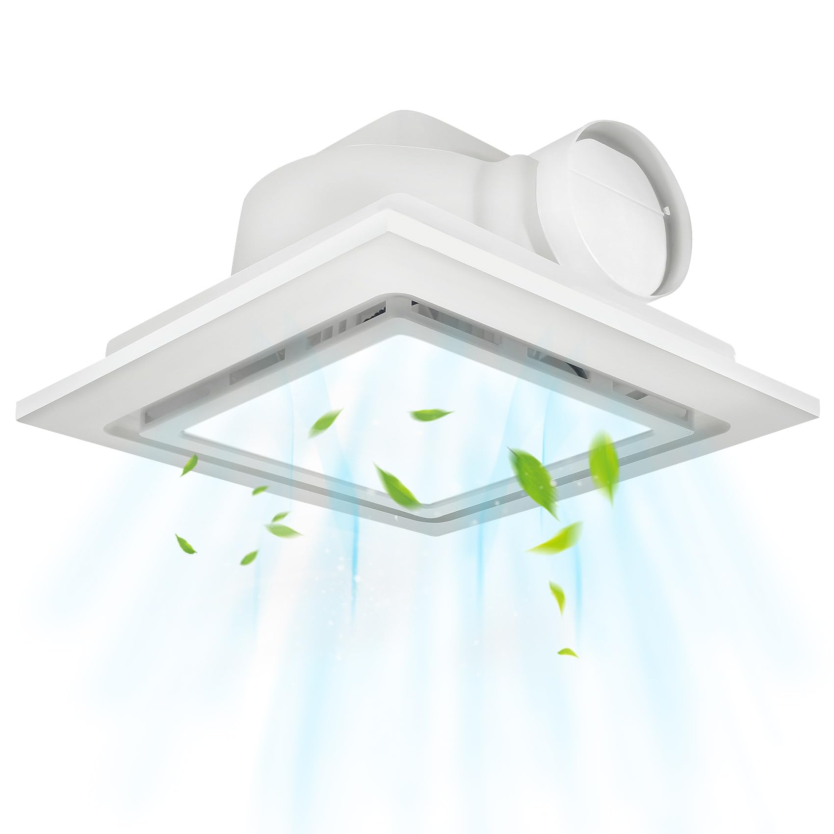 Tepu 11.8In Bathroom Exhaust Fan With Light, 144 Cfm Quiet Bathroom Exhaust Fan With 6500K 12W Led Light, Bathroom Vent Fan With