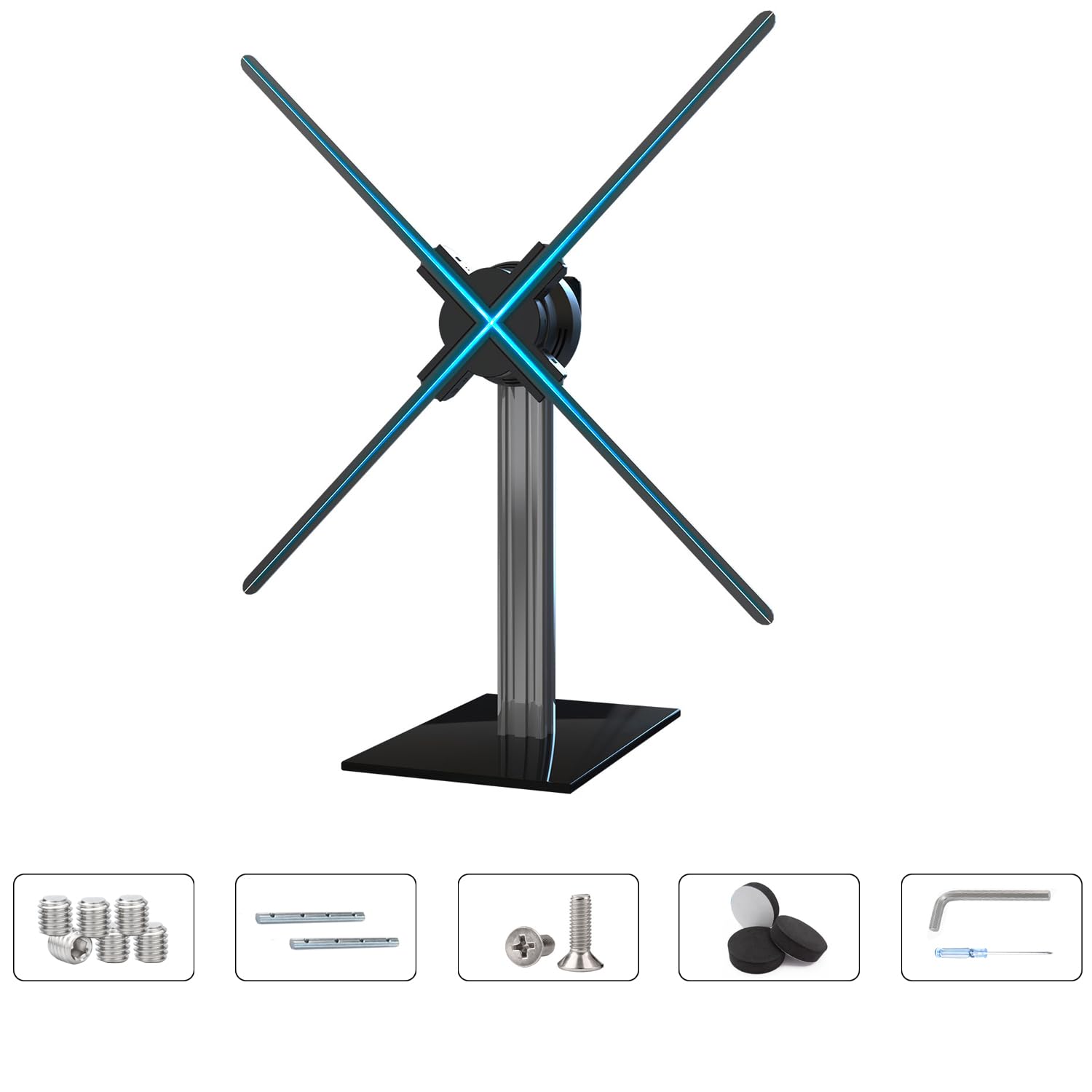 Hologram 3D Fan Stand And Multi Function Base,Suitable For 27.5'' Projector Or Smaller Fans