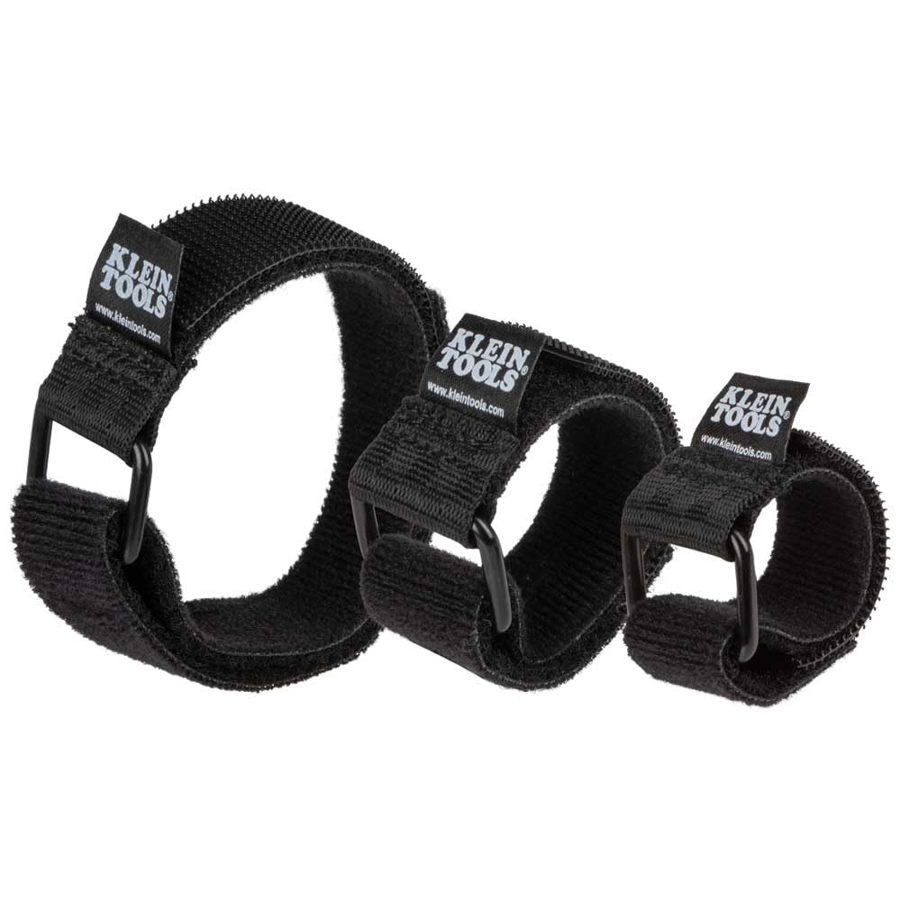 Klein Tools 450 600 Cable Organizer, Hook And Loop Cinch Strap Cable Ties, Includes Two 6 Inch, Two 8 Inch And Two 14 Inch Strap