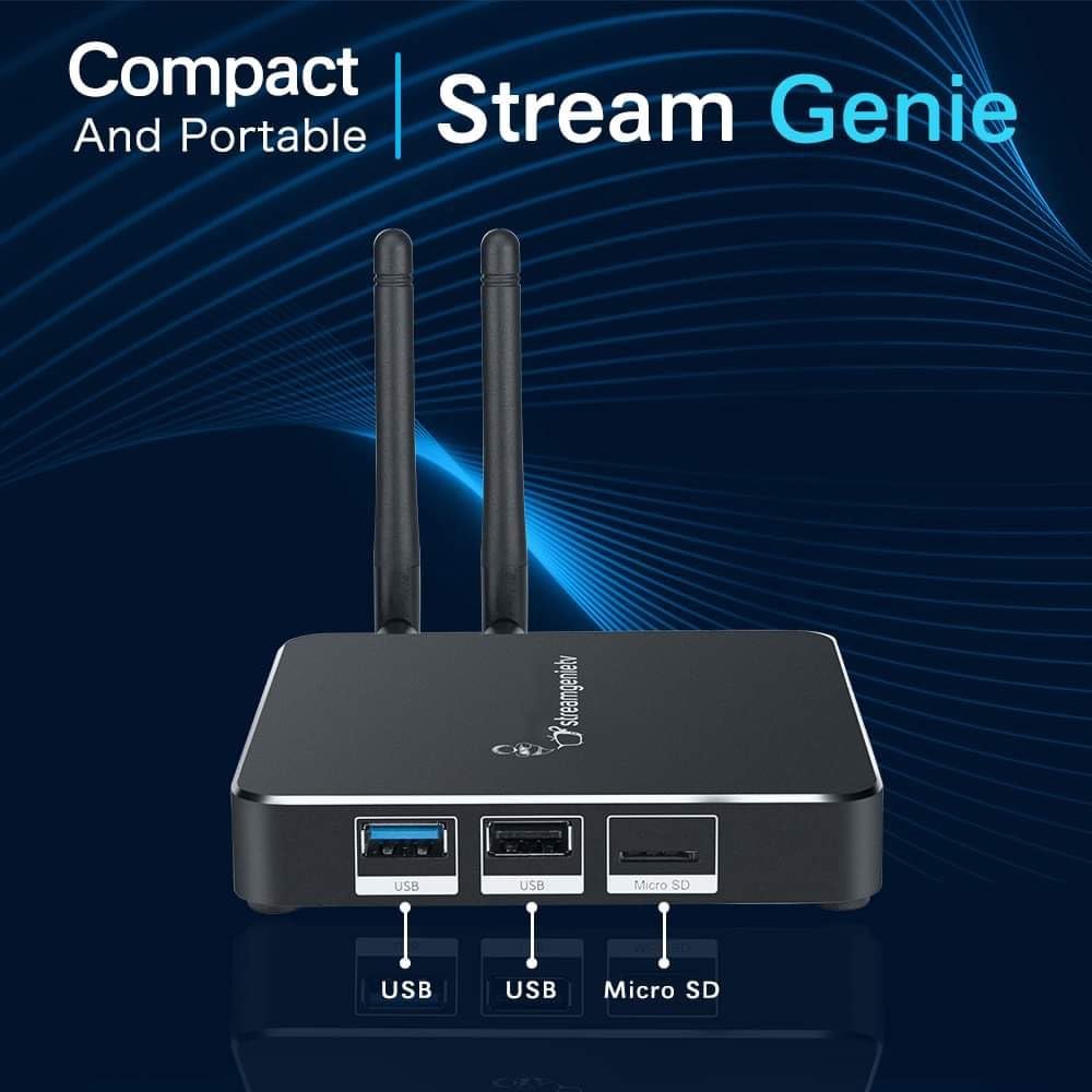Streamgenie 2.0 Tv Stream Box By Freestream, With Dual Wifi Antenna And Remote, With New Streamgenie 2.0 Software
