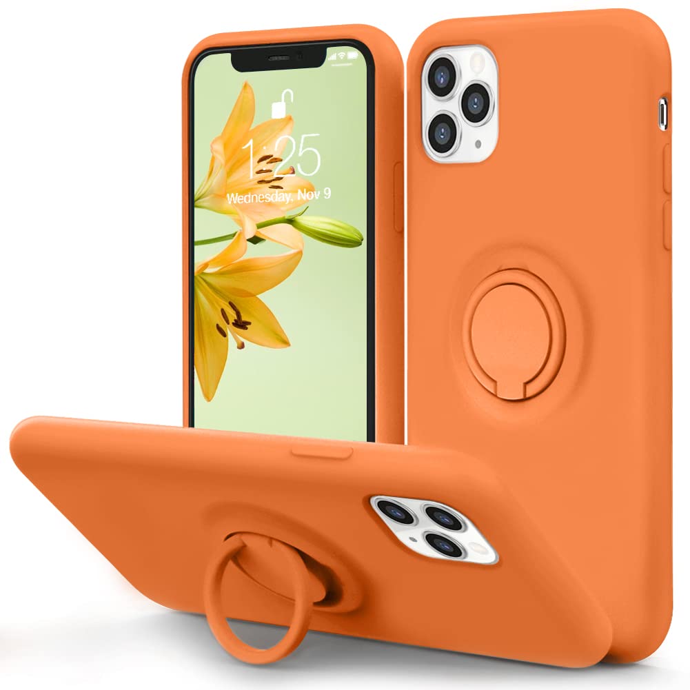 Mocca For Iphone 11 Pro Max Silicone Case With Kickstand | Anti Scratch | Soft Microfiber Lining Full Body Shockproof Protective