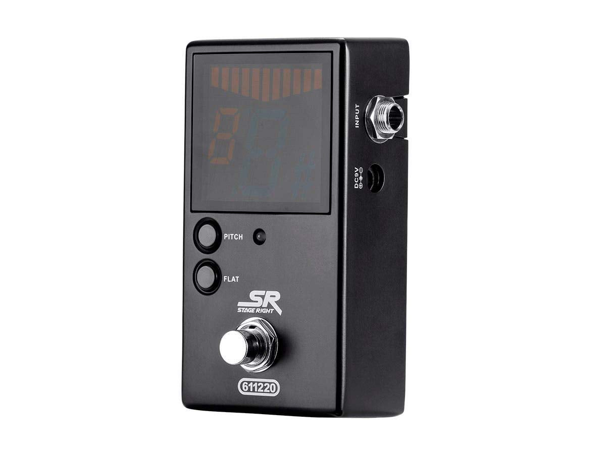 Monoprice Chromatic Pedal Tuner - Black, Normal & True-Bypass Outputs, Easy To Tune Your Bass & Guitars - Stage Right Series
