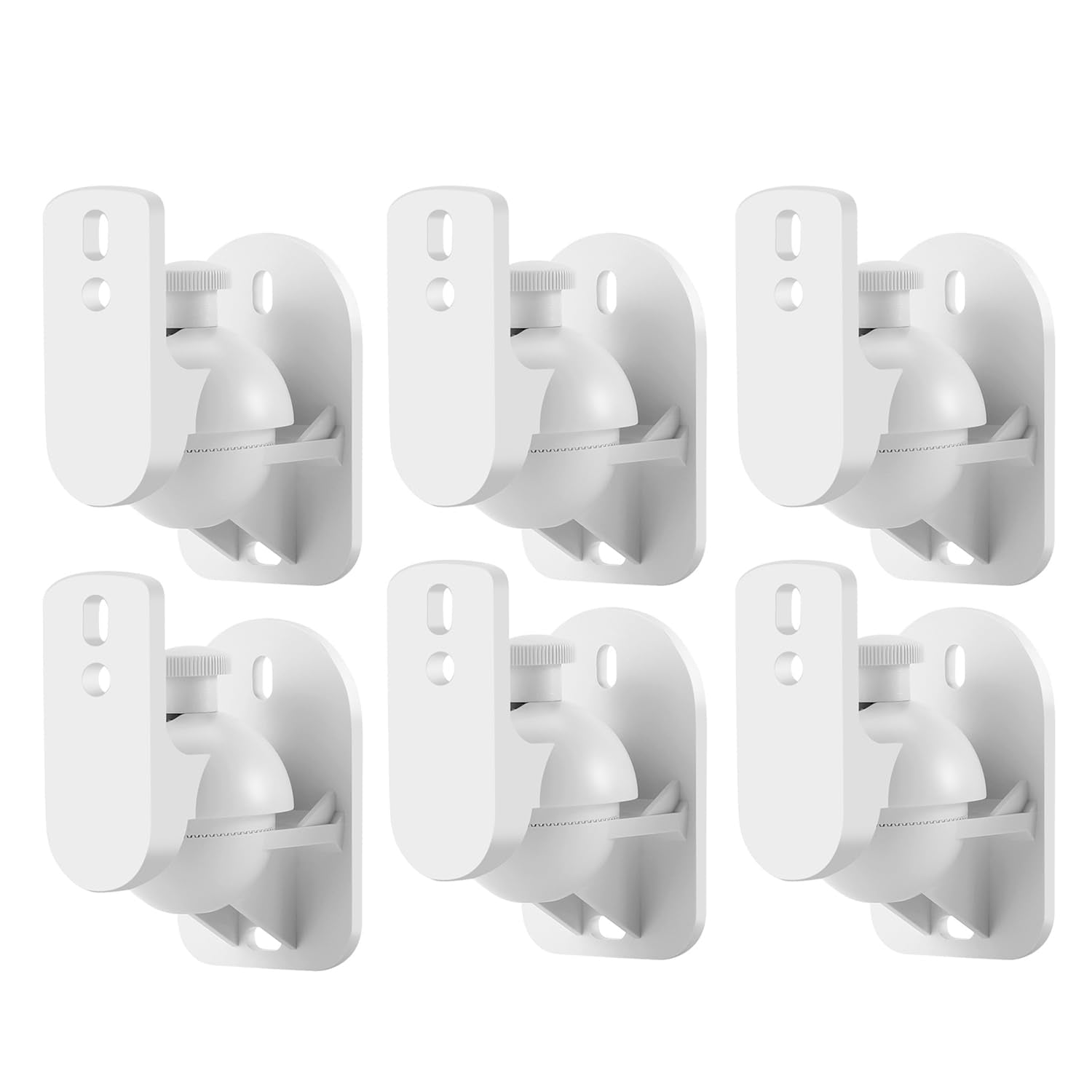 TNP Universal Satellite Speaker Wall Mount Brackets - Stylish White Finish Surround Sound Speaker Mounts with Adjustable Swivel 