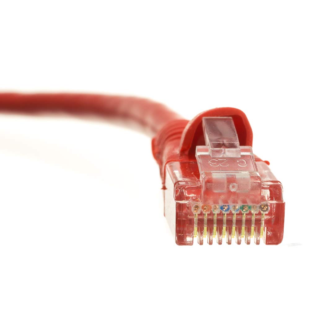 Cablewholesale 50 Foot Red Cat6A Ethernet Patch Cable, Snagless/Boot With Rj45 Connector, 500 Mhz, 24 Awg, Utp(Unshielded Twiste