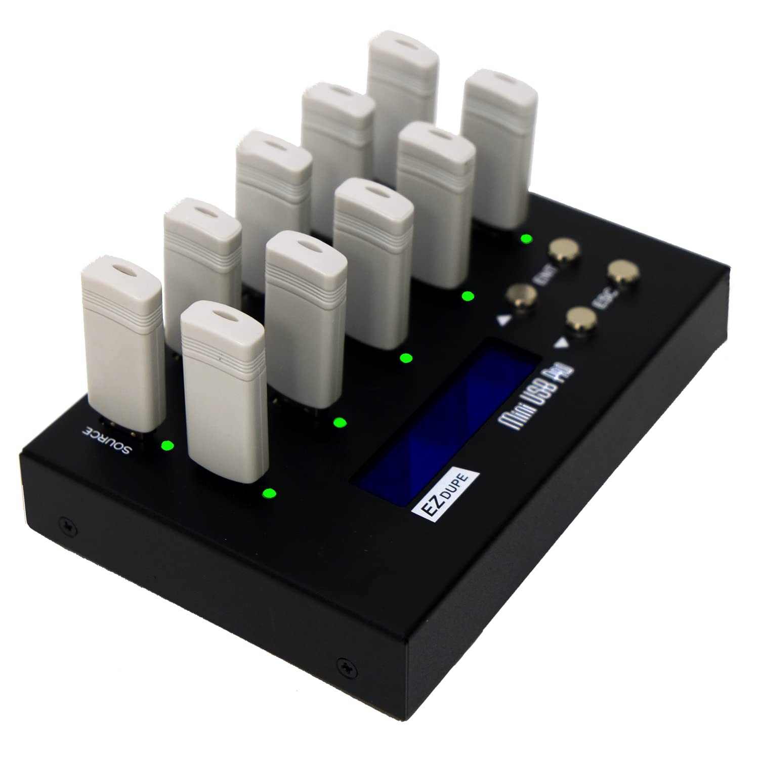 EZ DUPE 1 to 9 USB Duplicator - Standalone USB 2.0/3.0/3.1 Flash Media Thumb Drive/USB Hard Drive Compact Cloner Copier & Eraser