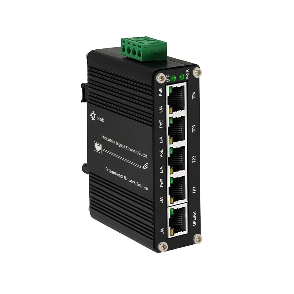 Mini Industrial 5 Ports Gigabit Poe Switch Hardened 5 Port Rj45 10/100/1000Mbps 802.3At Ethernet Switch Din Rail Mount Poe+ Swit