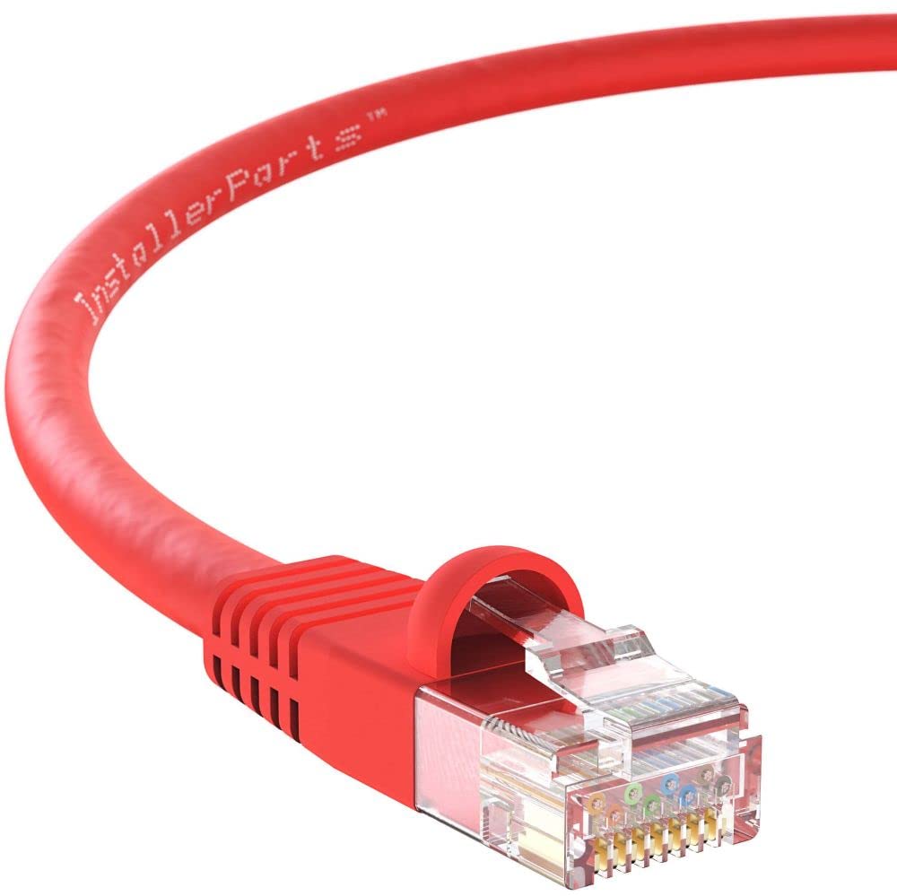 Installerparts Cat6 Cable Utp Booted [Red]   [0.5 Ft]   [5 Pack]   Professional Series   10Gbps, Cat6 Patch Cable, Cat 6 Patch C