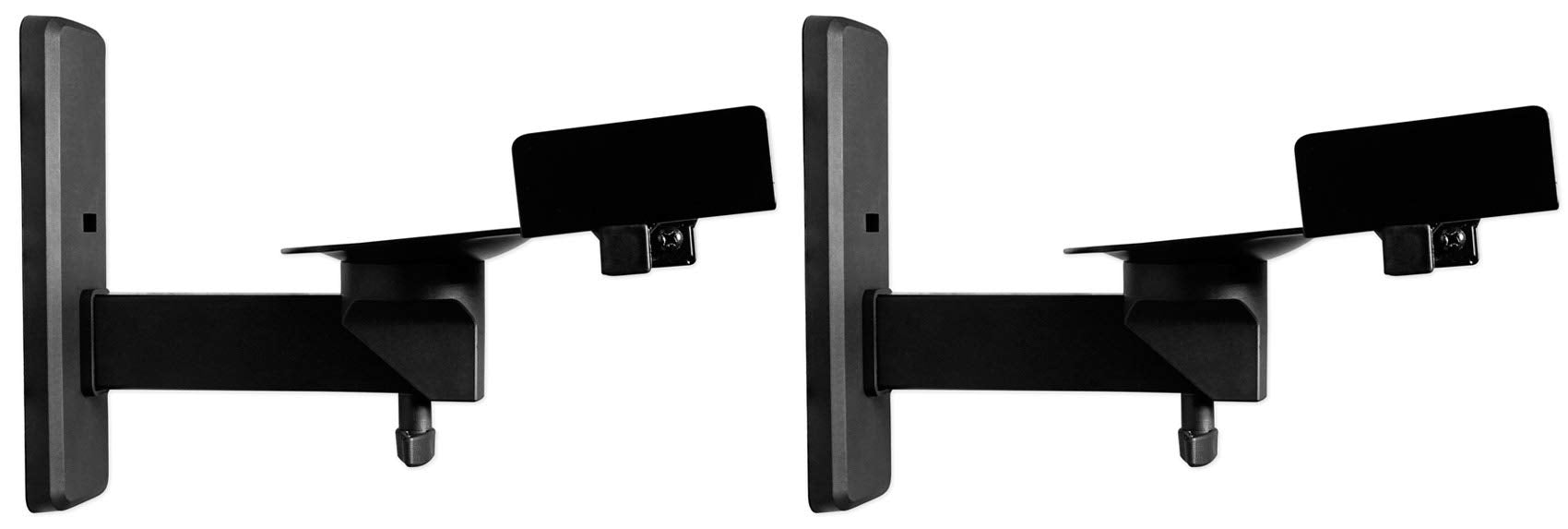 Pair Rockville Rhsb8 Wall Mount Swivel Speaker Brackets For Home Theater Bookshelf Or Studio Monitors, Black