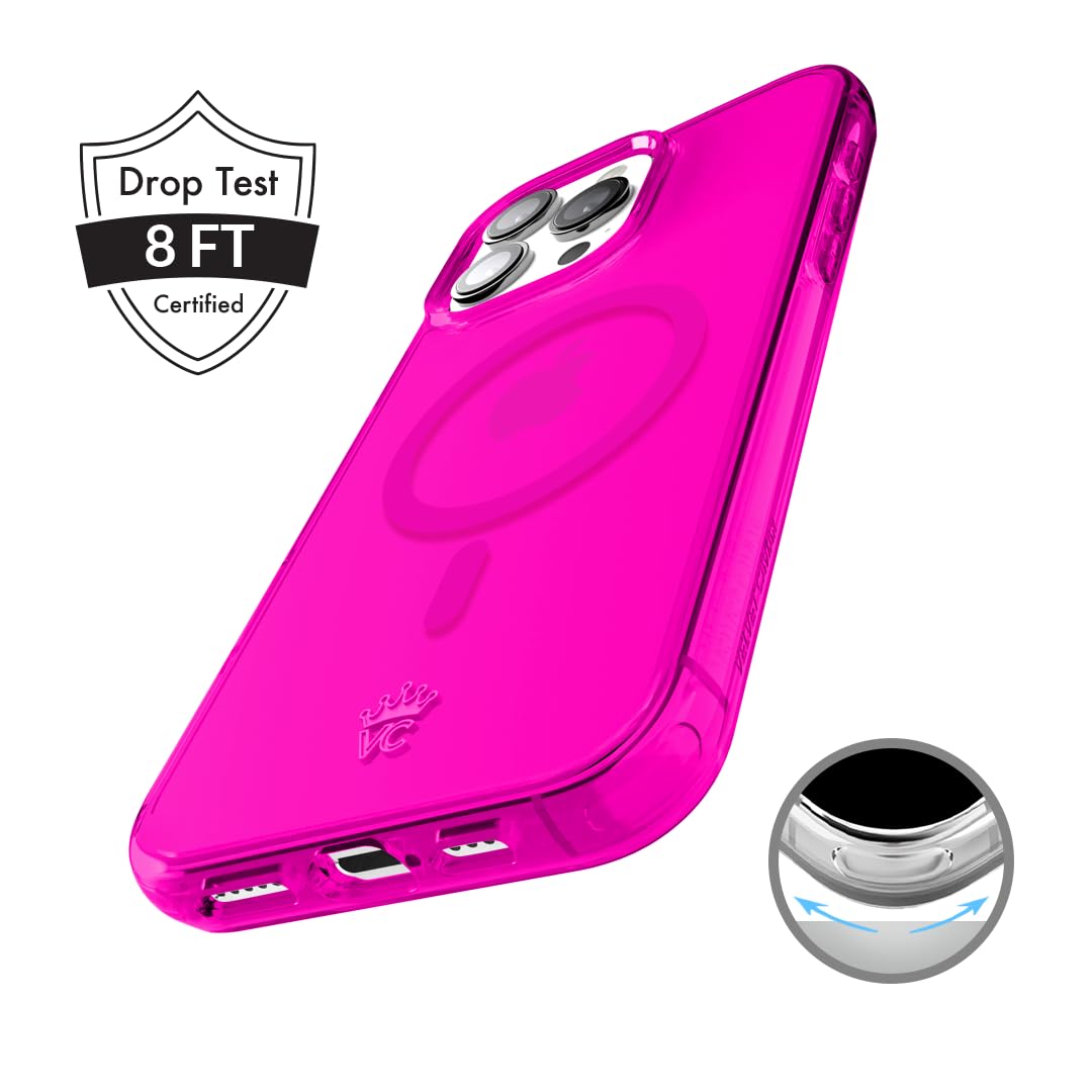 Velvet Caviar For Iphone 16 Pro Case Neon Hot Pink [8Ft Drop Tested]   Protective Clear Colorful Cases For Women