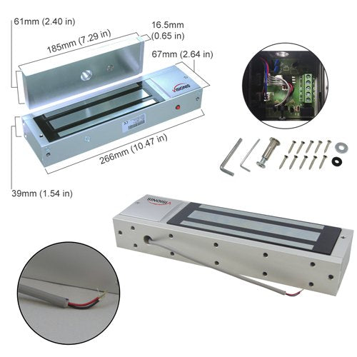 Visionis Fpc 5193 1200Lbs Indoor Electromagnetic Lock With 1,200 Lbs L And Z Bracket For Inswinging Door Access Control Maglock