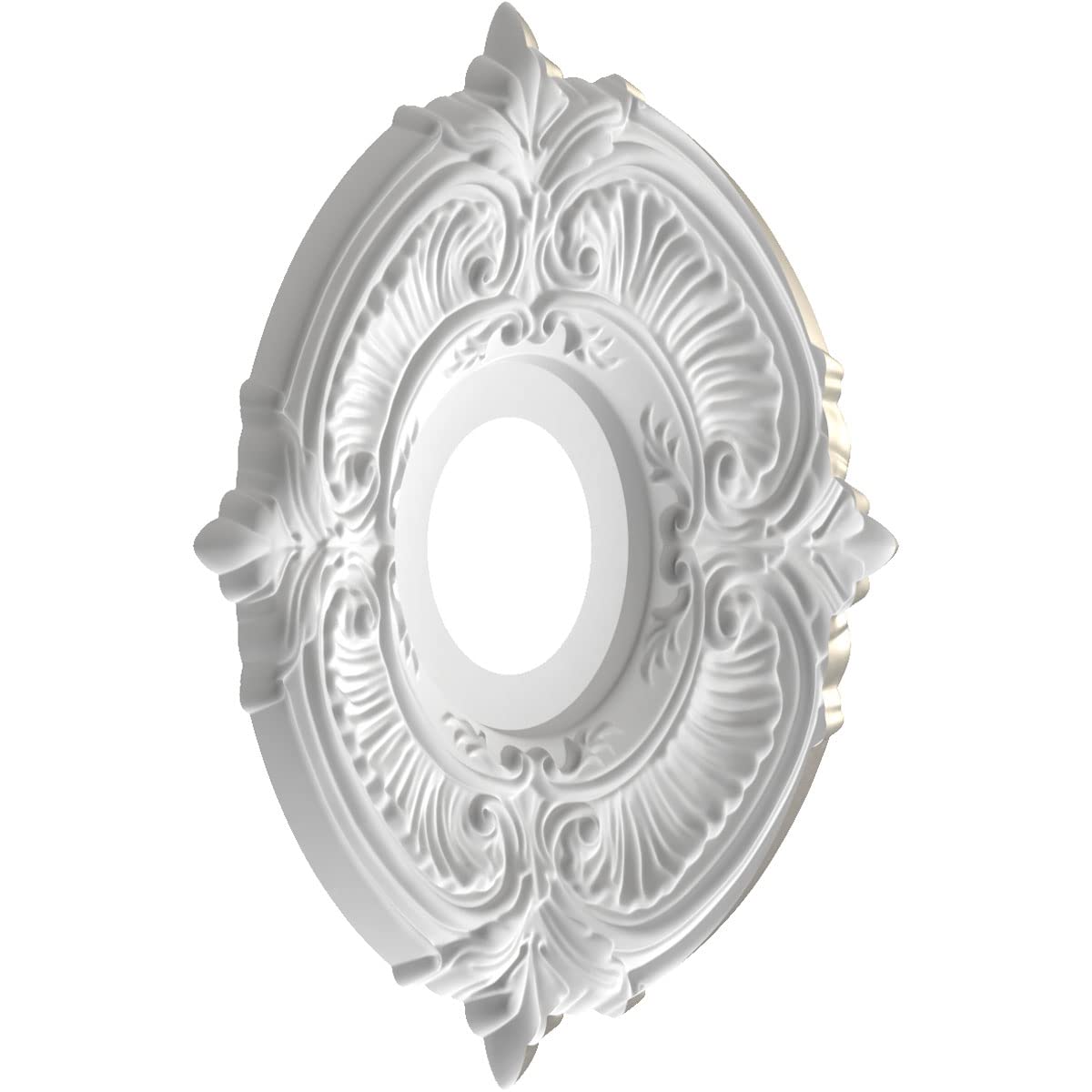 Ekena Millwork Cmp13Atbal Attica Thermoformed Pvc Ceiling Medallion (Fits Canopies Up To 5), 13Od X 3 1/2Id X 3/4P, Bright Coat