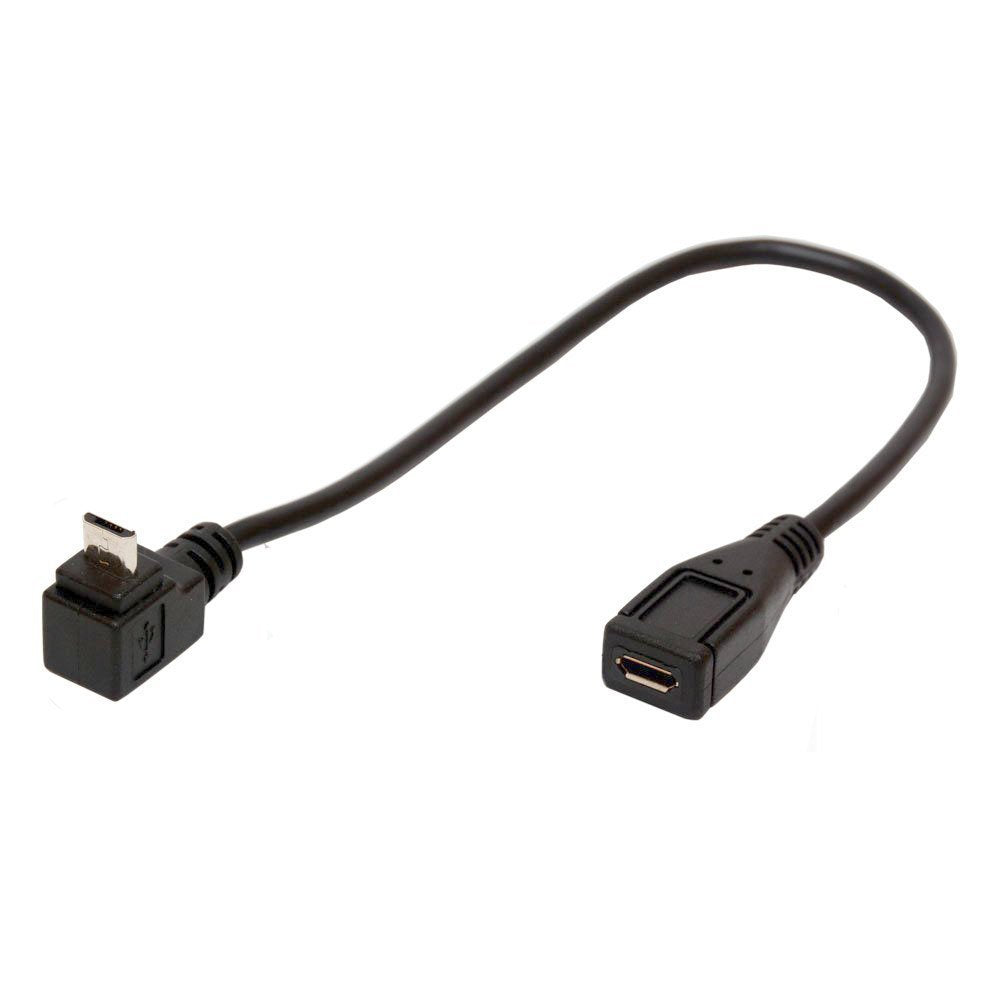 Bshtu Micro B 5 Pin Right Angle 90 Degree Extension Cable Male To Female Adapter 25Cm Syncing & Charging Usb Cable (Down)