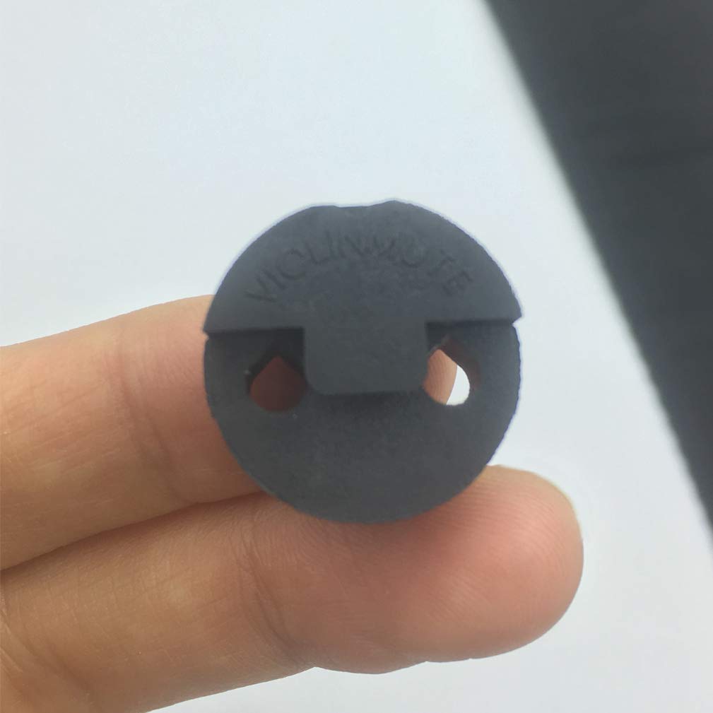 Amgate 4 Pack Violin Practice Mute For Violin And Small Viola, Round Tourte Style Rubber Mute, Black