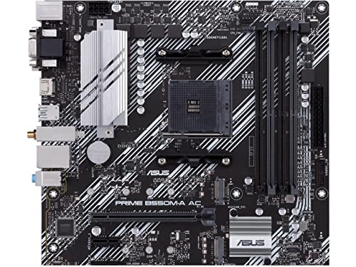 Asus Prime B550M A Ac Amd Am4 (3Rd Gen Ryzen      ) Micro Atx Motherboard (Pcie 4.0, Wifi, Ecc Memory, 1Gb Lan, Hdmi 2.1/D Sub, 