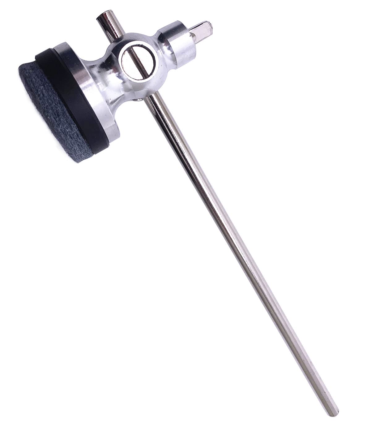 Tuoren Stainless Steel Shaft Bass Drum Beater Pedal Hammer Felt Beater Head Percussion Instrument Parts (Silver A)