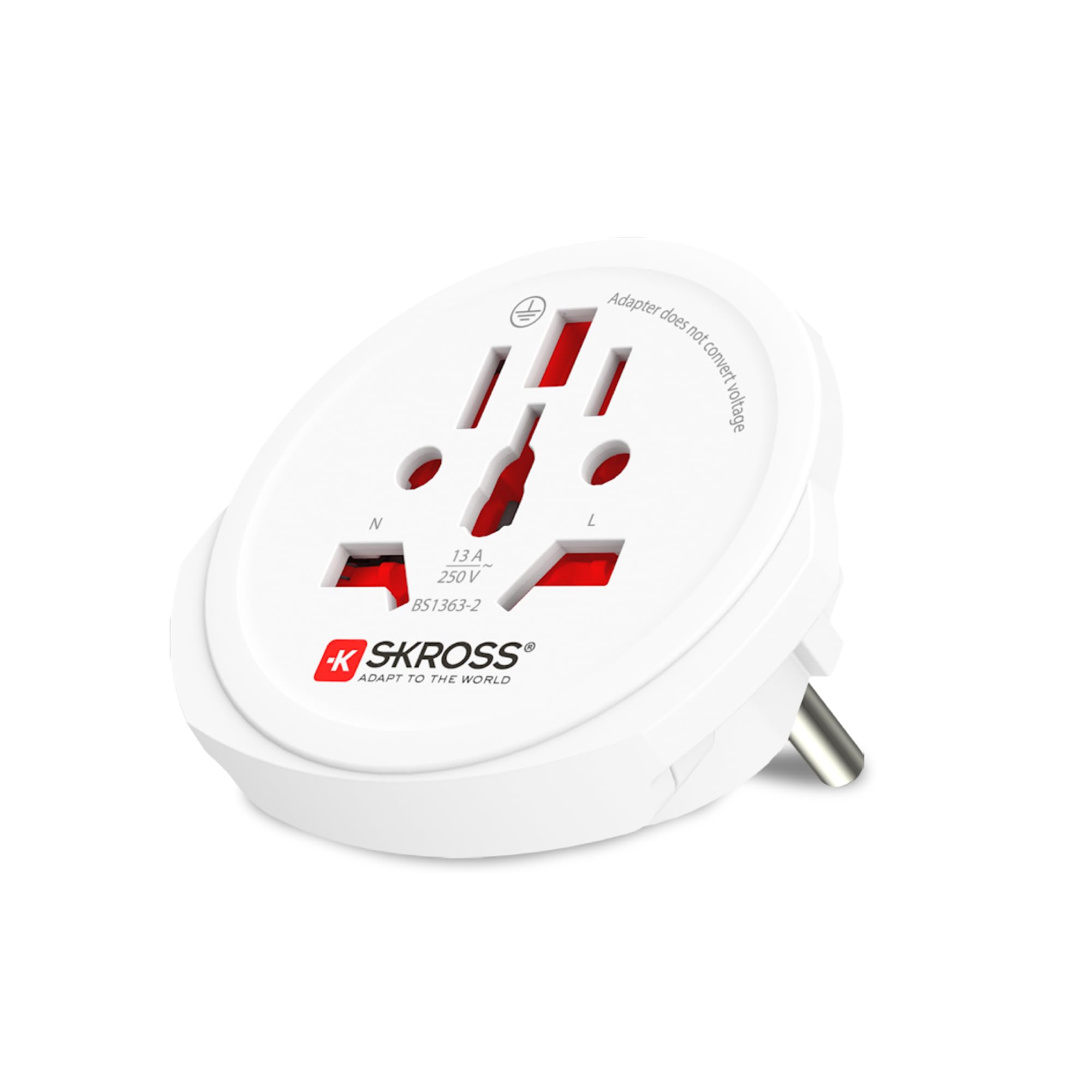 Skross World To Europe Country Travel Adaptor, White