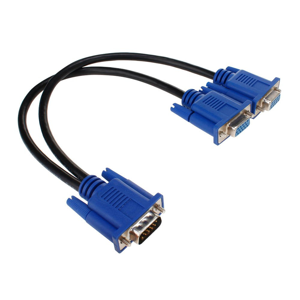 Saytay Vga Monitor Y Splitter Cable,Vga 1 Male To Dual 2 Vga Female Adapter Converter Video Cable For Screen Duplication   1 Foo