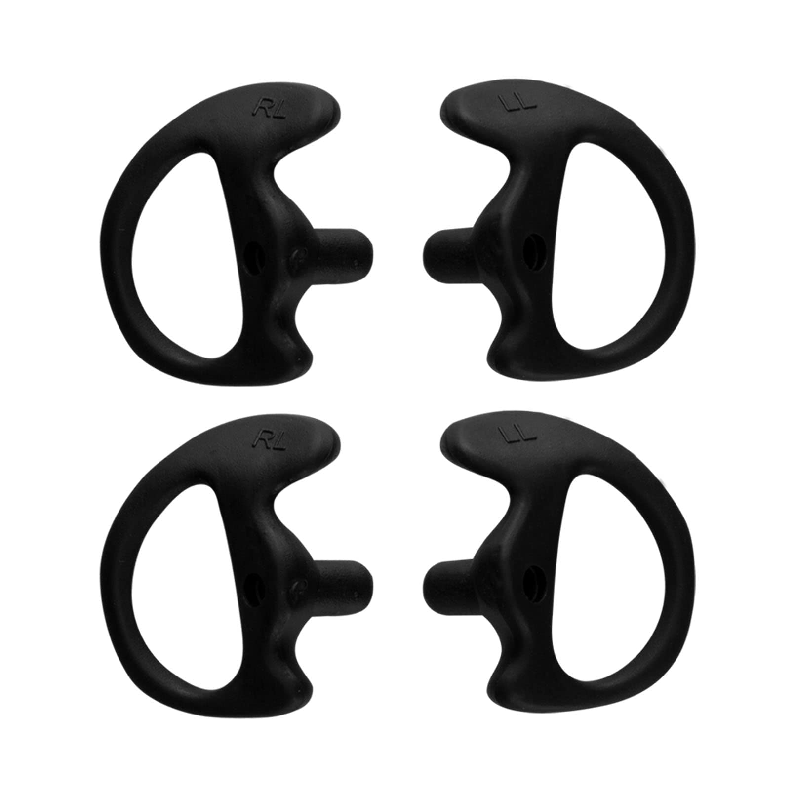 Keyblu Universal Radio Replacement Earmold, Insert Soft Silicone Earmold Earbud Earplug For Two Way Radio Coil Tube Audio Kits,For Walkie Talkie Acoustic Earpiece Headset (Black, Small, 2 Pair)