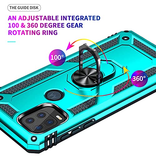 Androgate Compatible With Moto G Stylus 5G Case With Hd Screen Protector, Military Grade Ring Holder Stand Car Mount 16Ft Drop T