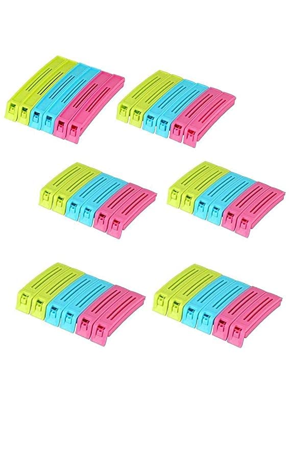 Shopfleet 36 Pcs Plastic Food Snack Bag Pouch Clip Sealer for Keeping Food Fresh for Home Kitchen Camping Snack Seal Sealing Bag