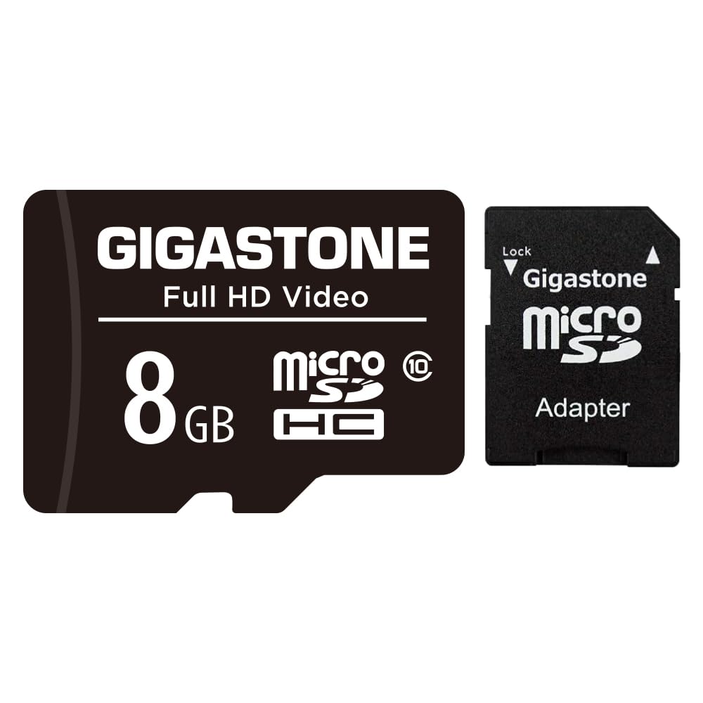 Gigastone 8Gb Micro Sd Card, Fhd Video, Surveillance Security Cam Action Camera Drone Professional, 80Mb/S Micro Sdhc Class 10