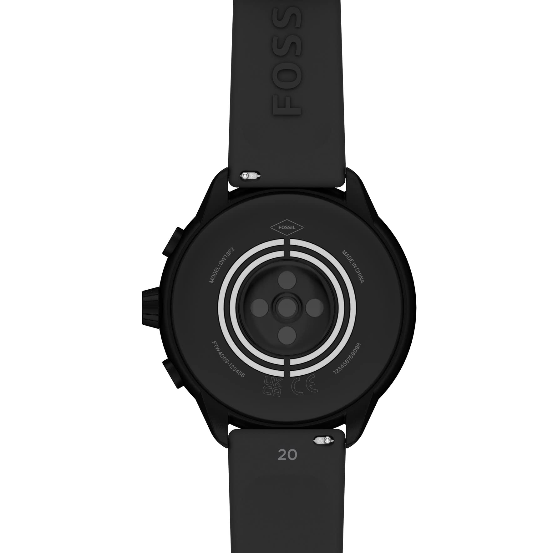 Fossil Men'S Or Women'S Gen 6 Wellness Edition 44Mm Touchscreen Silicone Smart Watch, Color: Black (Model: Ftw4069V)