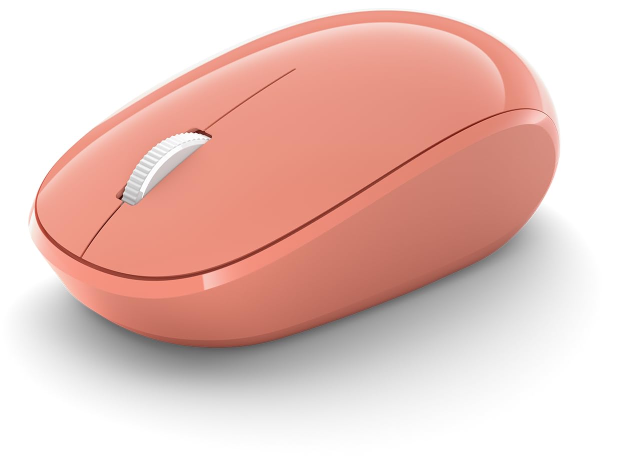 Microsoft Bluetooth Mouse - Peach. Comfortable design, Right/Left Hand Use, 4-Way Scroll Wheel, Wireless Bluetooth Mouse for PC/