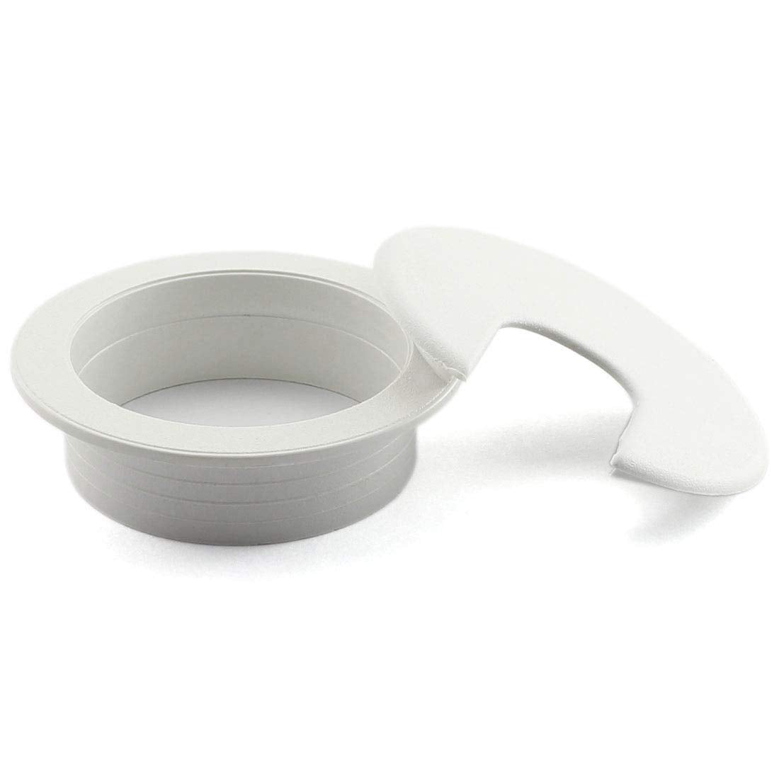 2Pcs 2 Inch Desk Wire Cord Cable Grommets Hole Cover For Office Pc Desk Cable Cord Organizer Plastic Cover (White 2Pcs)