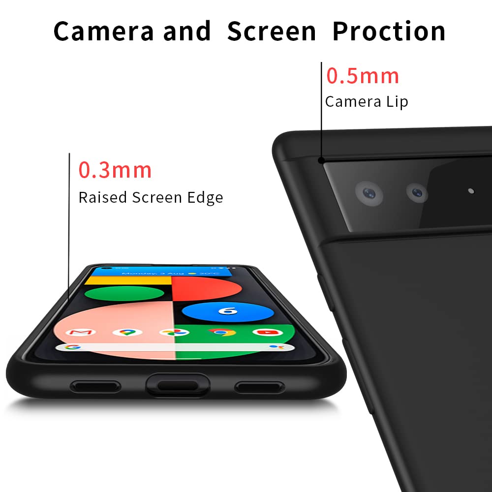 X-level Google Pixel 6 Phone Case Ultra-Thin Slim Fit Guardian Series TPU Matte Black