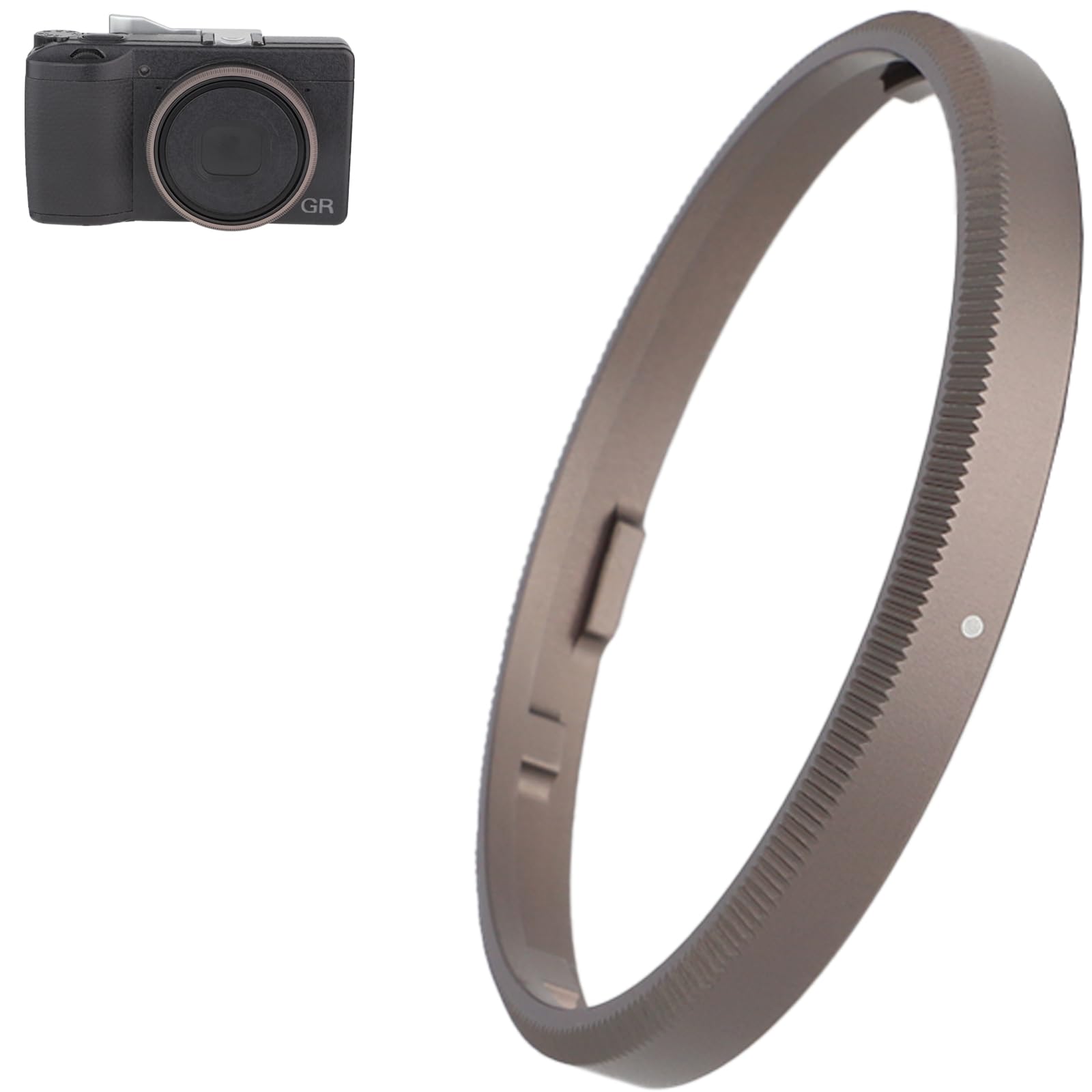 Haoge Rrc Gr3Xg Dark Gray Metal Decorate Ring Cap For Ricoh Gr3X/Griiix Camera Replaces Gn 2