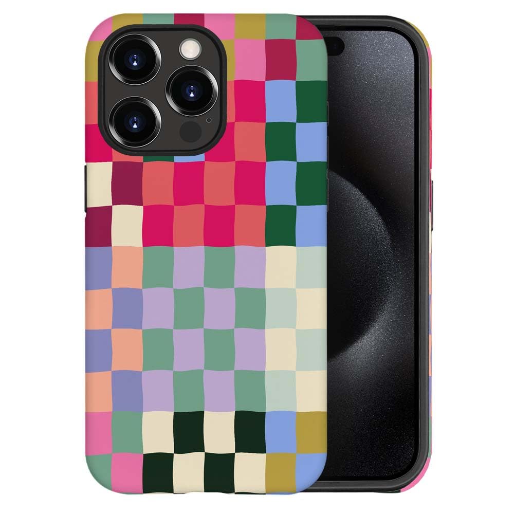 Seized Case Compatible With For Iphone 14 Pro Max,Colorful Checkerboard Phone Case For Girl Women Boy Men,Durable Protection Cas
