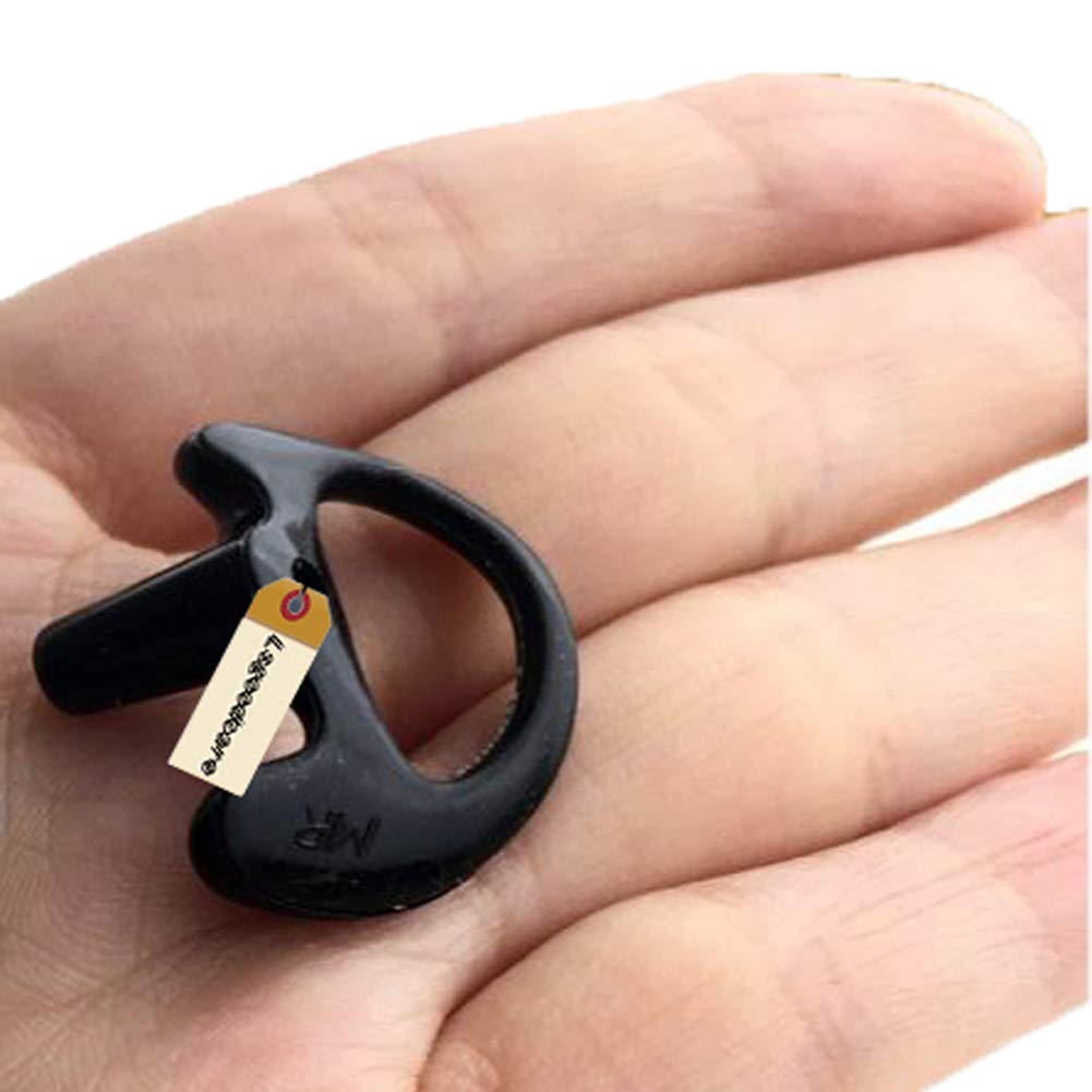 Lsgoodcare 20Pcs Replacement Earmold Earbud Right Ear For Two Way Radio Acoustic Coil Tube Earpiece   Silicone Walkie Talkie Earmould Ear Buds Black Medium Soft Ear Piece