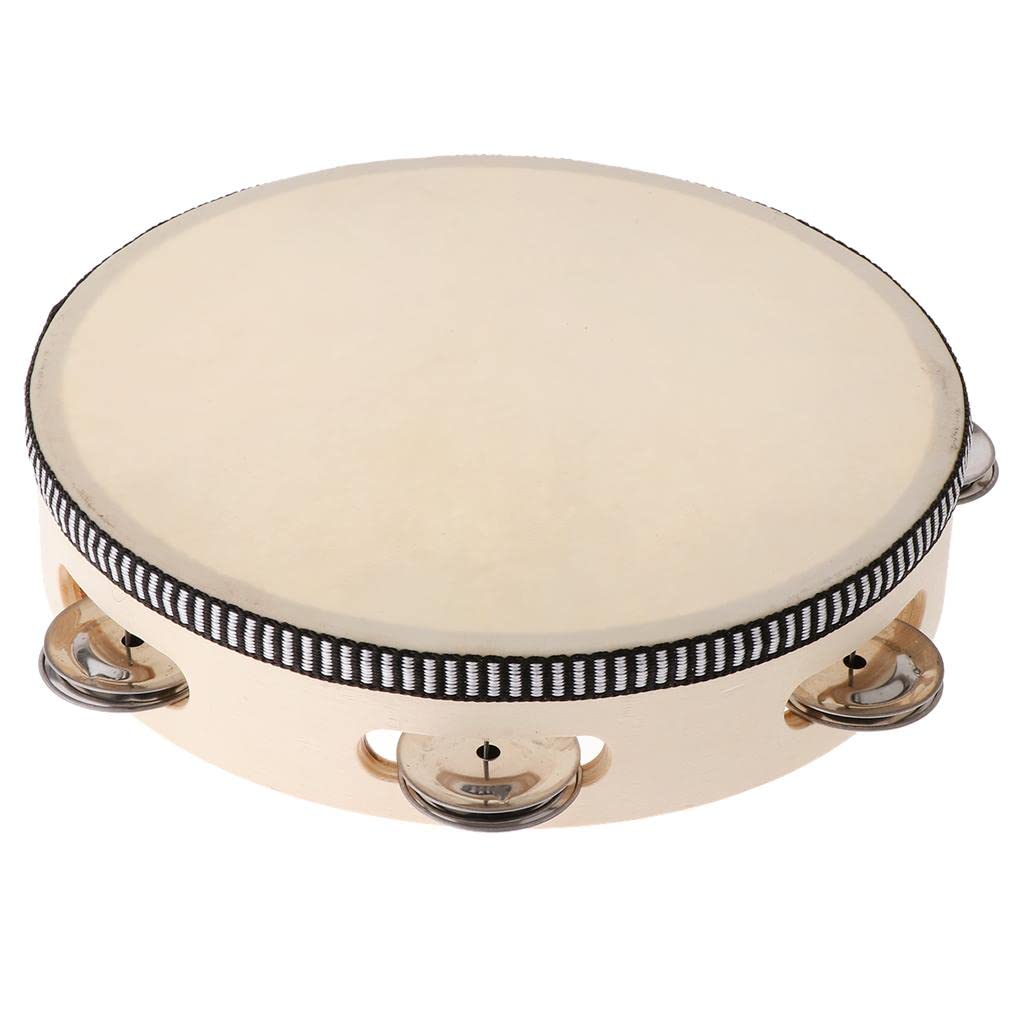 LICHTS Wood Jingles Hand Held Tambourine Toy for Kids (8inch)
