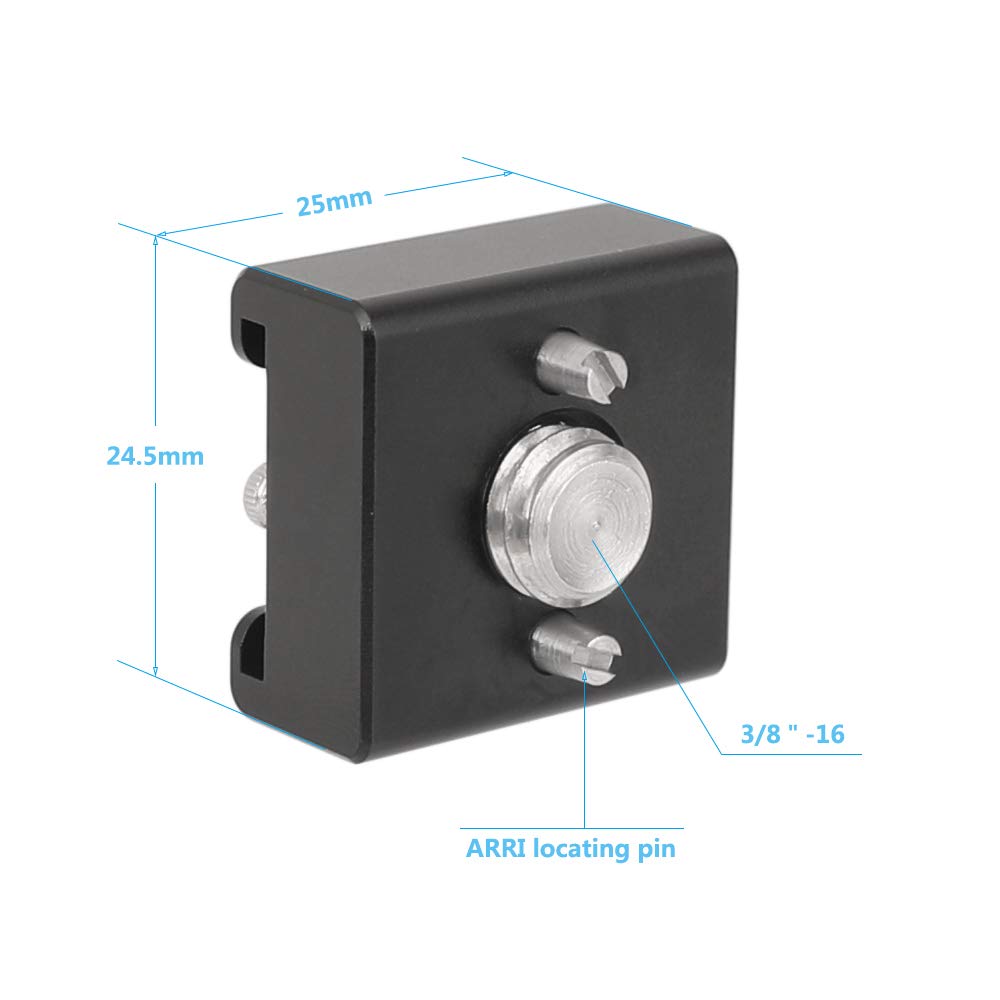 Camvate 3/8'' 16 Cold Shoe Mount Adapter With Locating Pins Compatible For Arri Standard Mounting Points   2621