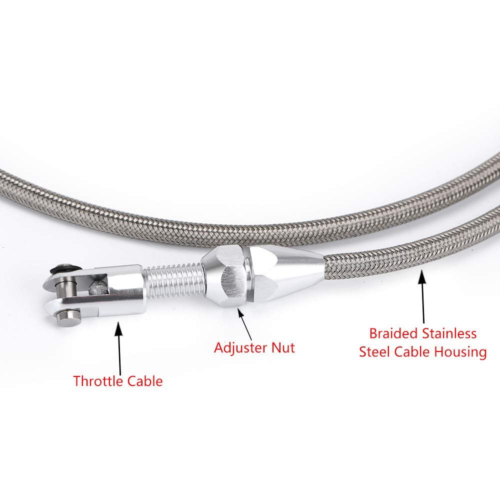 Pqy 36'' Braided Throttle Cable Kit Compatible With 97 07 Chevrolet/Chevy Ls1 Engine 4.8L 5.3L 5.7L 6.0L