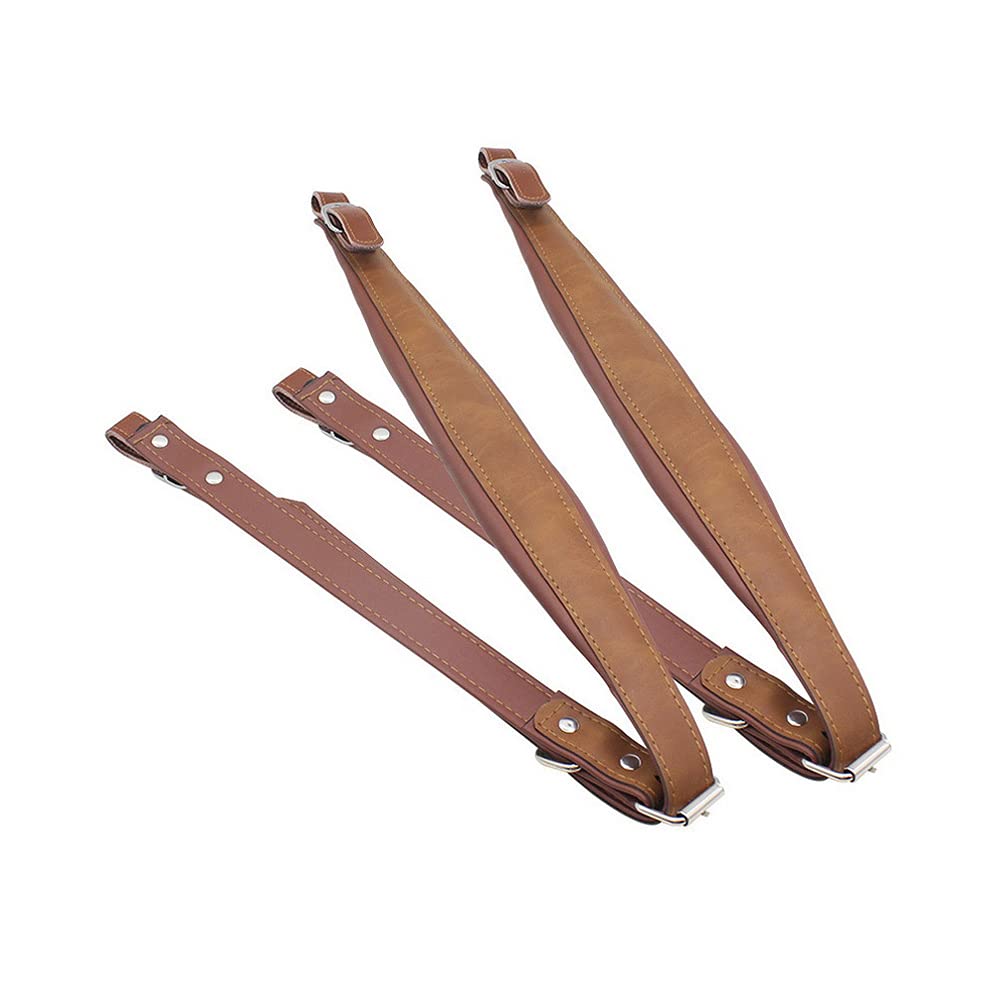 Bibistore Soft Leather Adjustable Accordion Shoulder Harness Straps Instrument Accessories (Coffee)