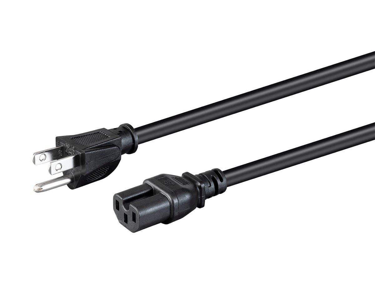 Monoprice Heavy Duty Power Cord   Nema 5 15P To Iec 60320 C15, 14Awg, 15A/1875W, 125V, Sjt, 3Ft, Black