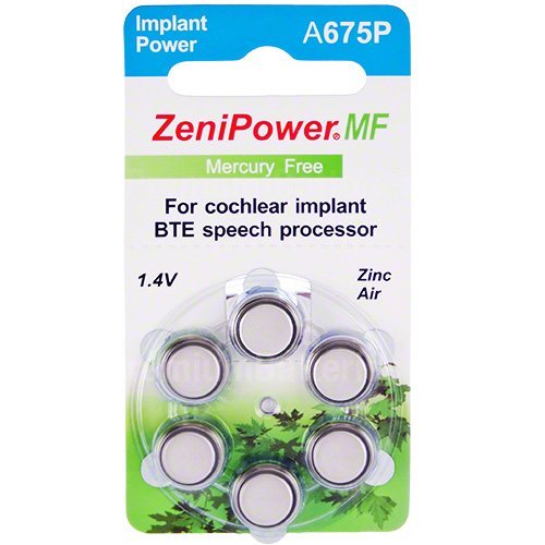 Zenipower Mercury Free Cochlear Implant Batteries 60 Batteries