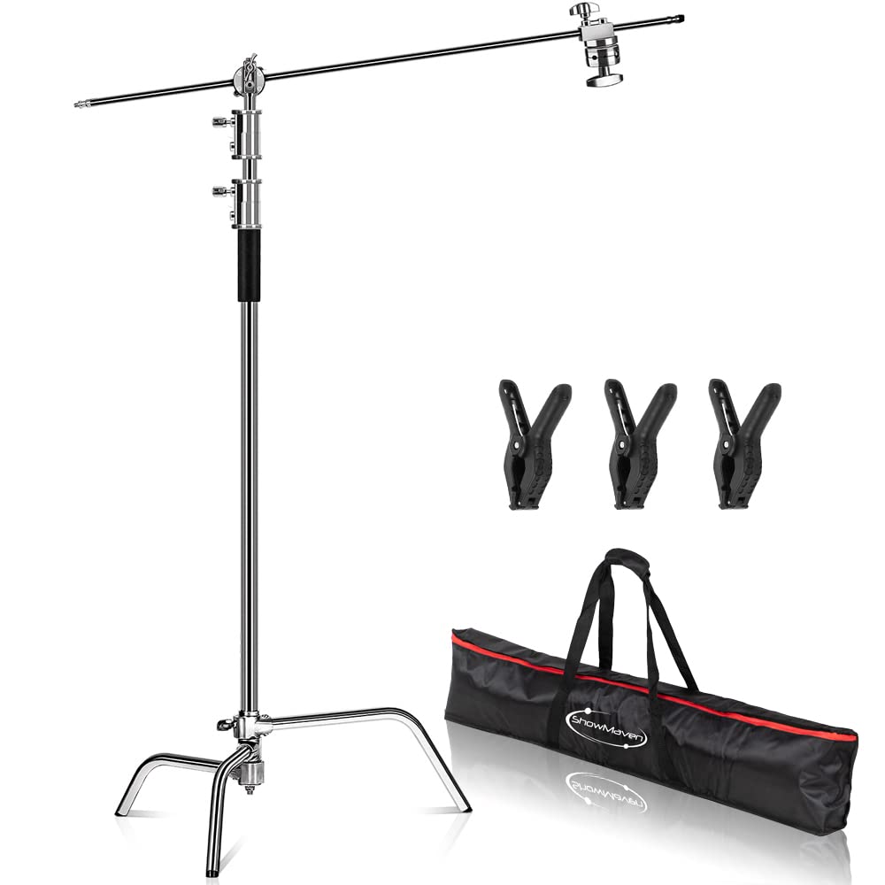 Showmaven C Stand With Boom Arm, Heavy Duty 10Ft Light Stand For Photography Studio Video Reflector, Monolight And Backdrops