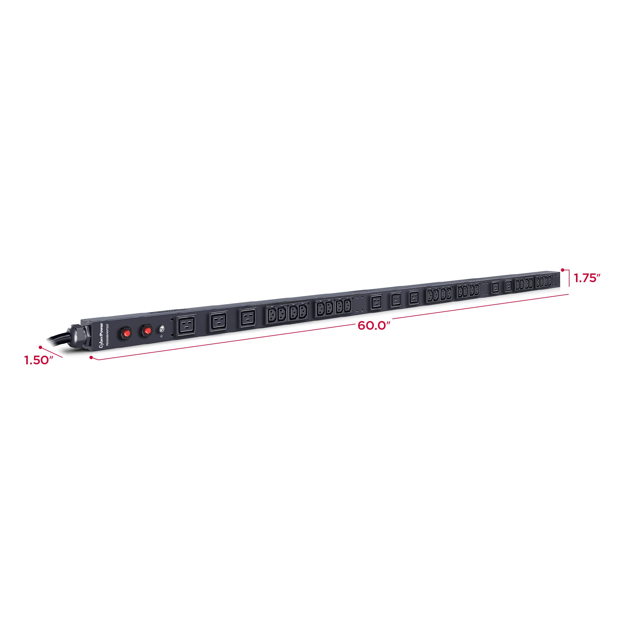 Cyberpower Pdu30Bvhvt32F Basic Pdu, 200 230V, 30A (Derated To 24A), 32 Outlets, 0U Rackmount