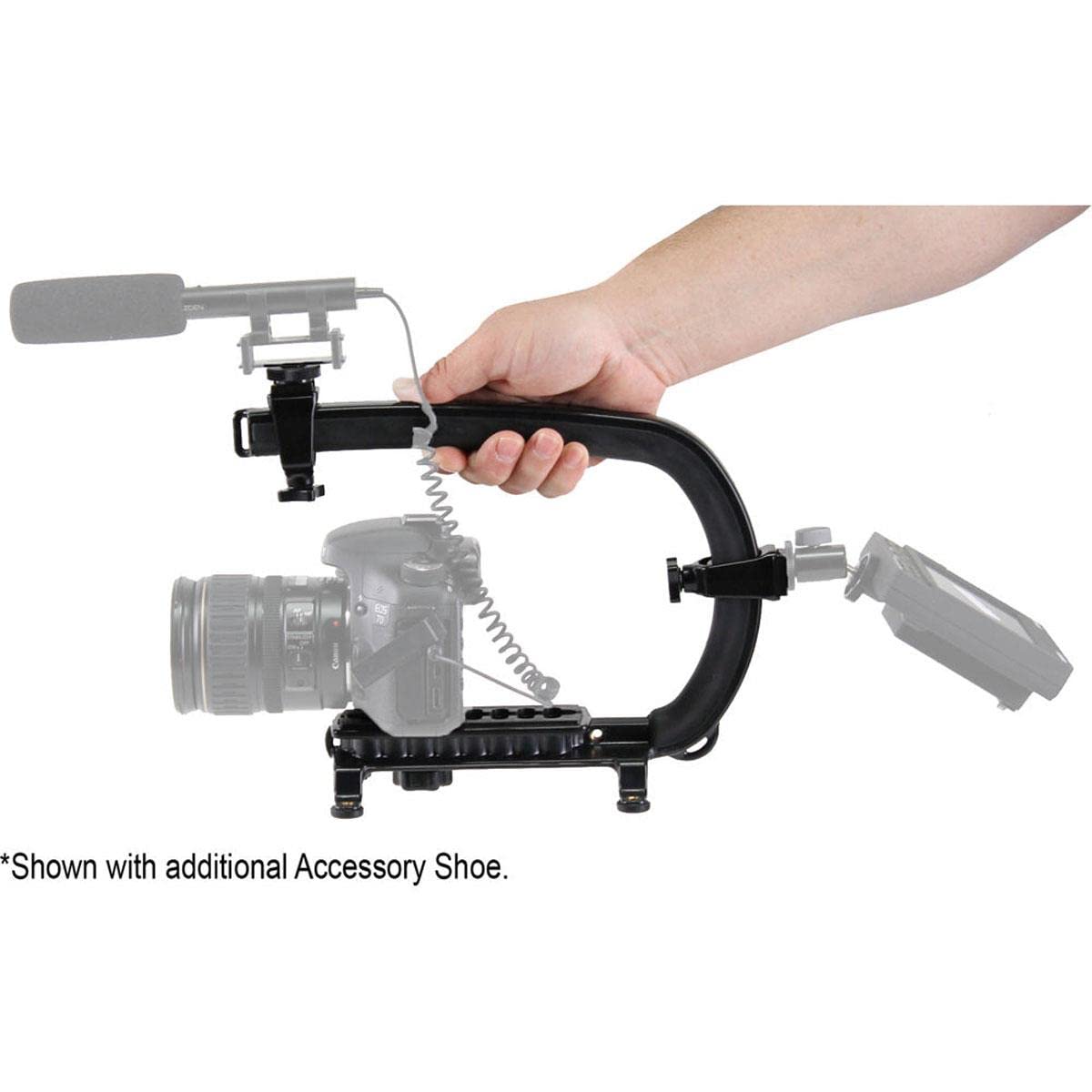 Cam Caddie Scorpion Ex Video Camera Stabilizing Handle Kit With Included Smartphone And Gopro Compatible Mounts   Starter Bundle   Black