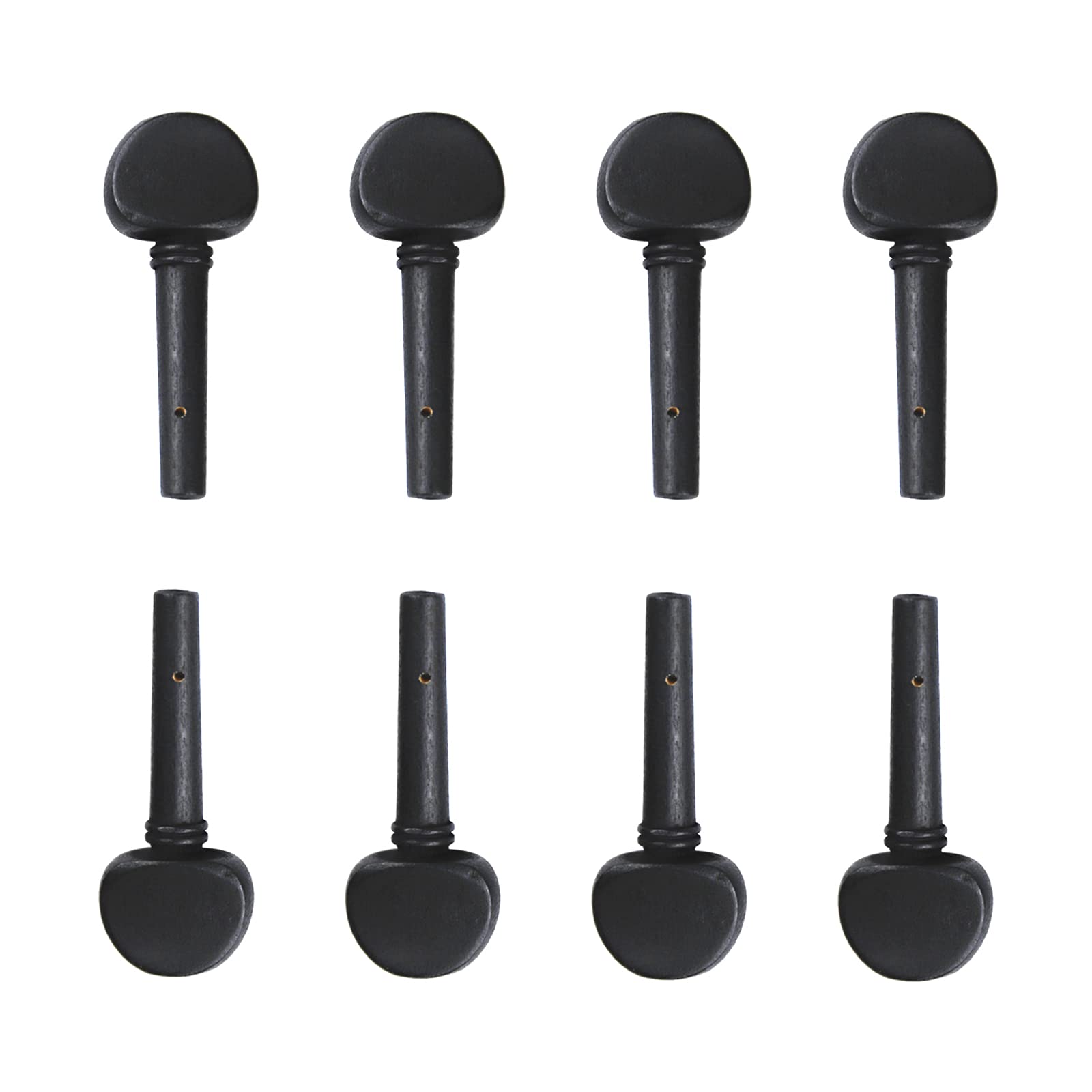8Pcs Yootones 3/4 Wooden Violin Tuning Tuner Pegs With Predrilled Compatible With 3/4 Violin Fiddle Replacement Sets (Black)